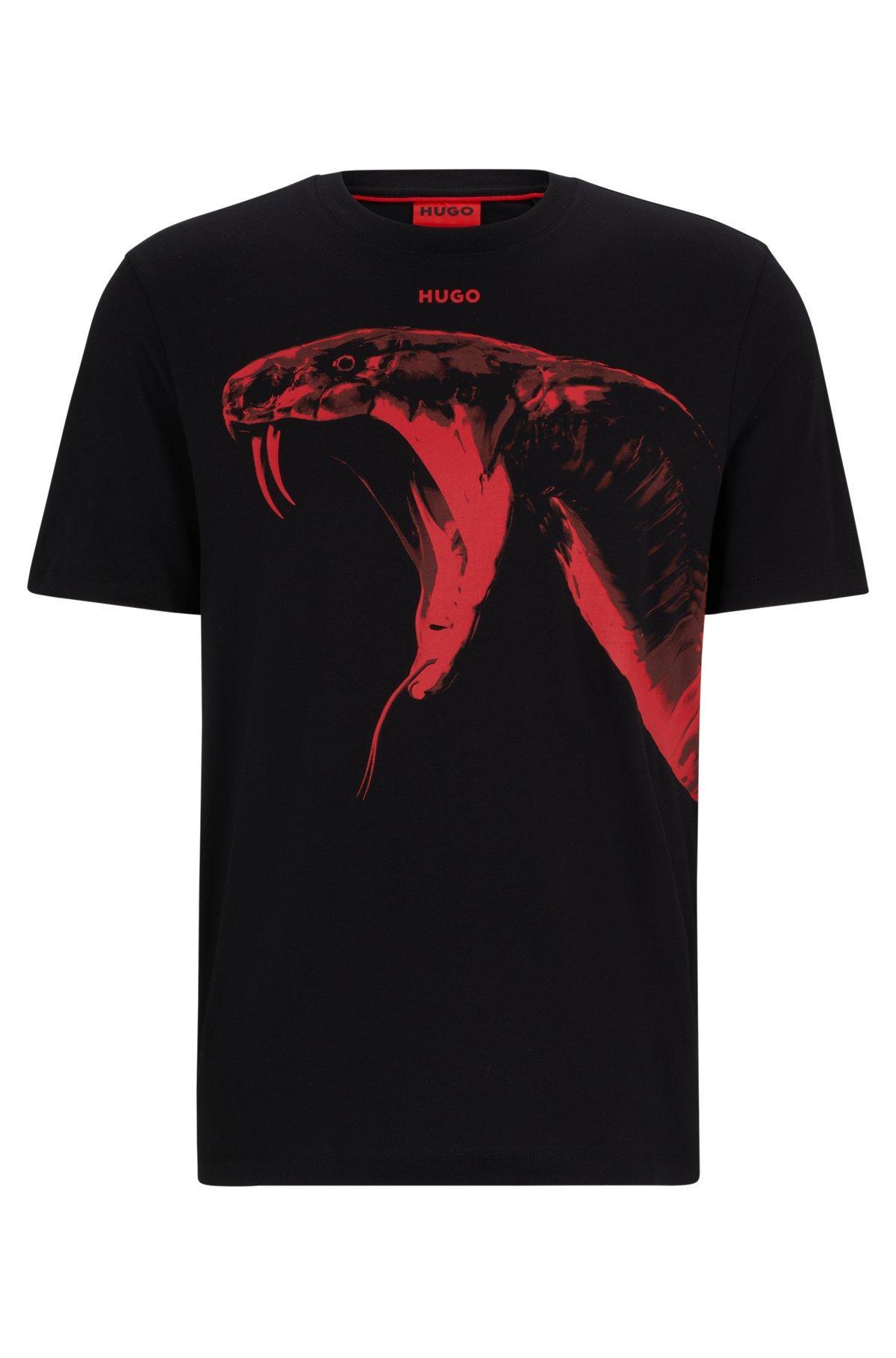 Cotton-jersey regular-fit T-shirt with animal graphic Product Image