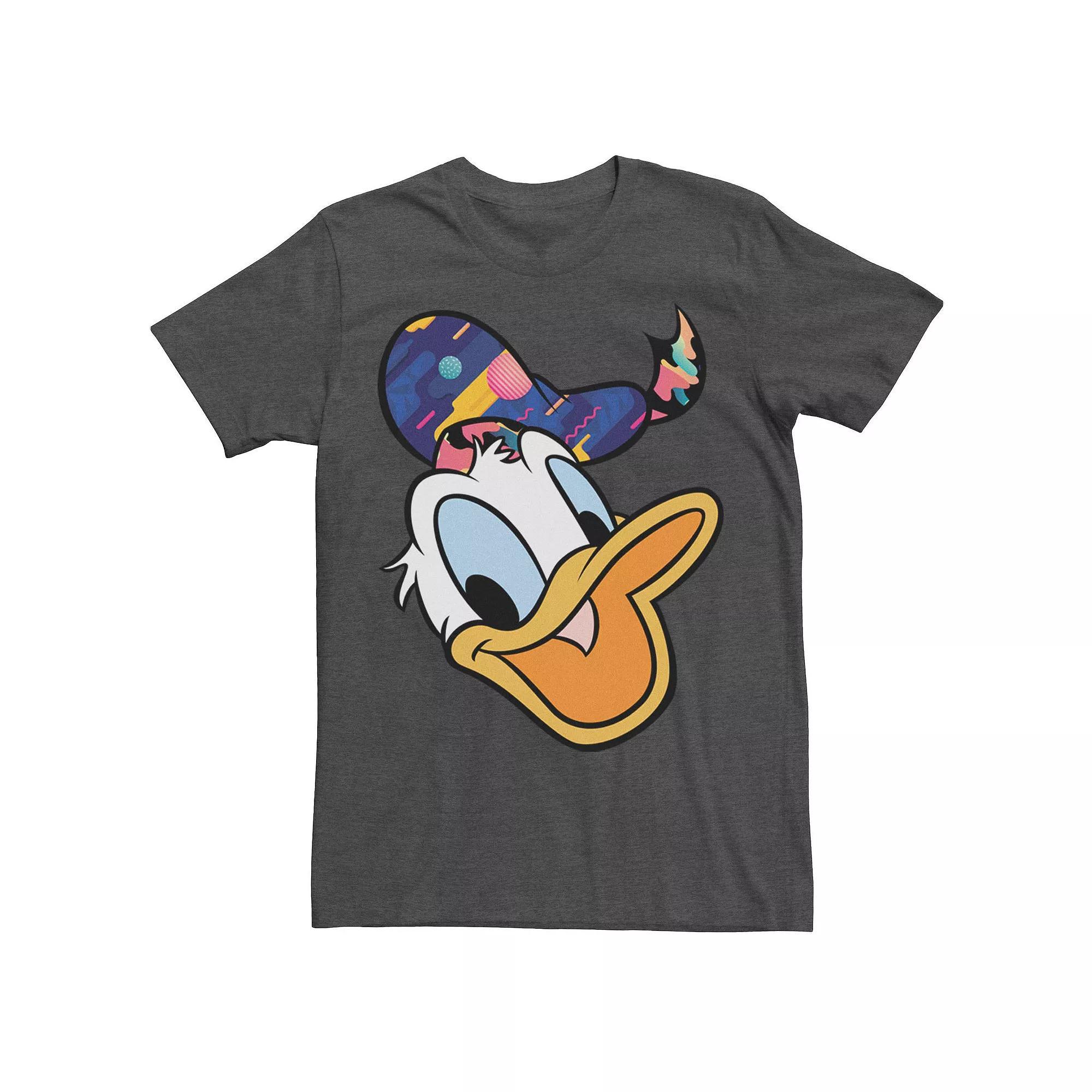 Disney's Donald Duck Head Portrait Abstract Hat Men's Tee, Size: XXL, Grey Heather Product Image