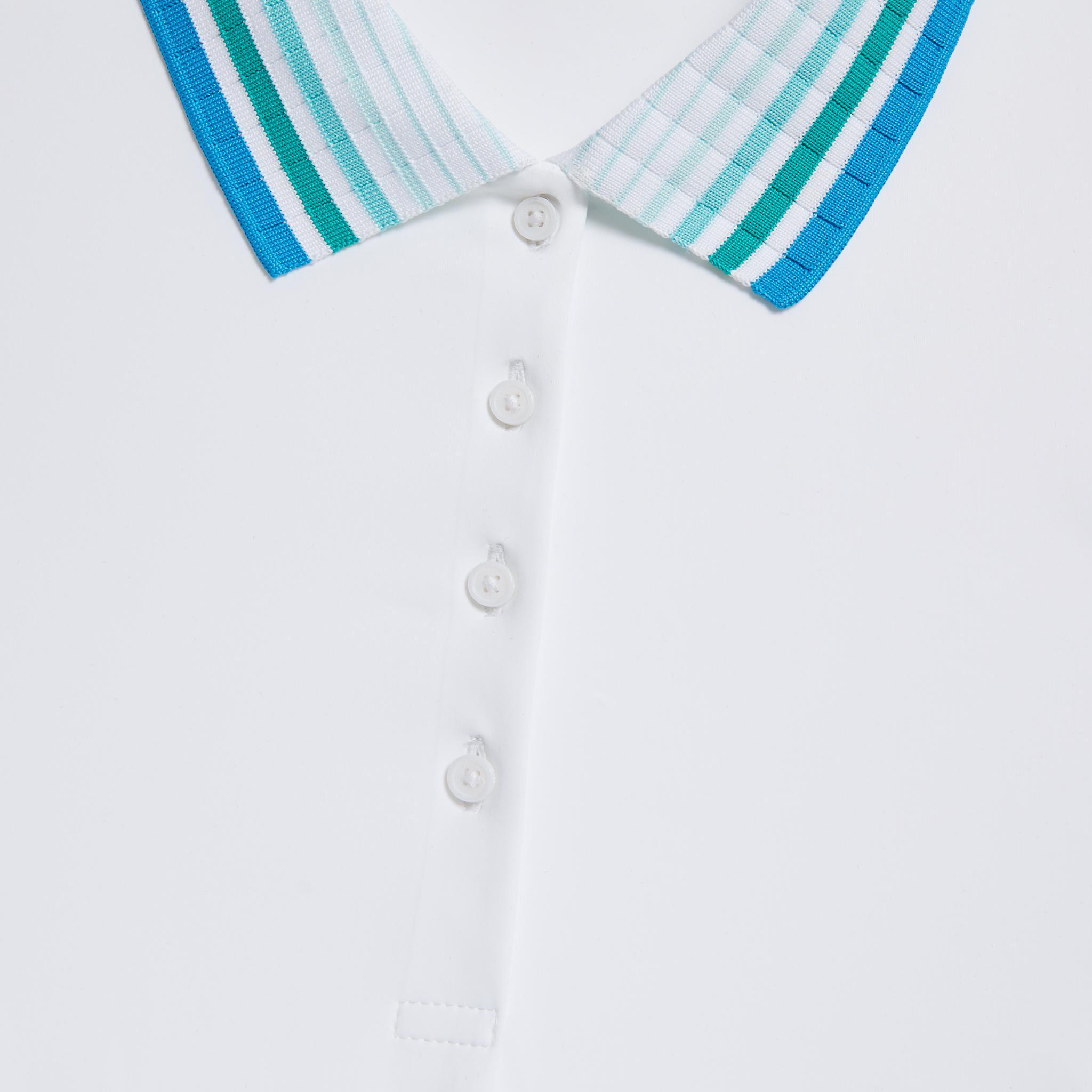 PLEATED COLLAR SILKY TECH NYLON SLEEVELESS POLO Product Image
