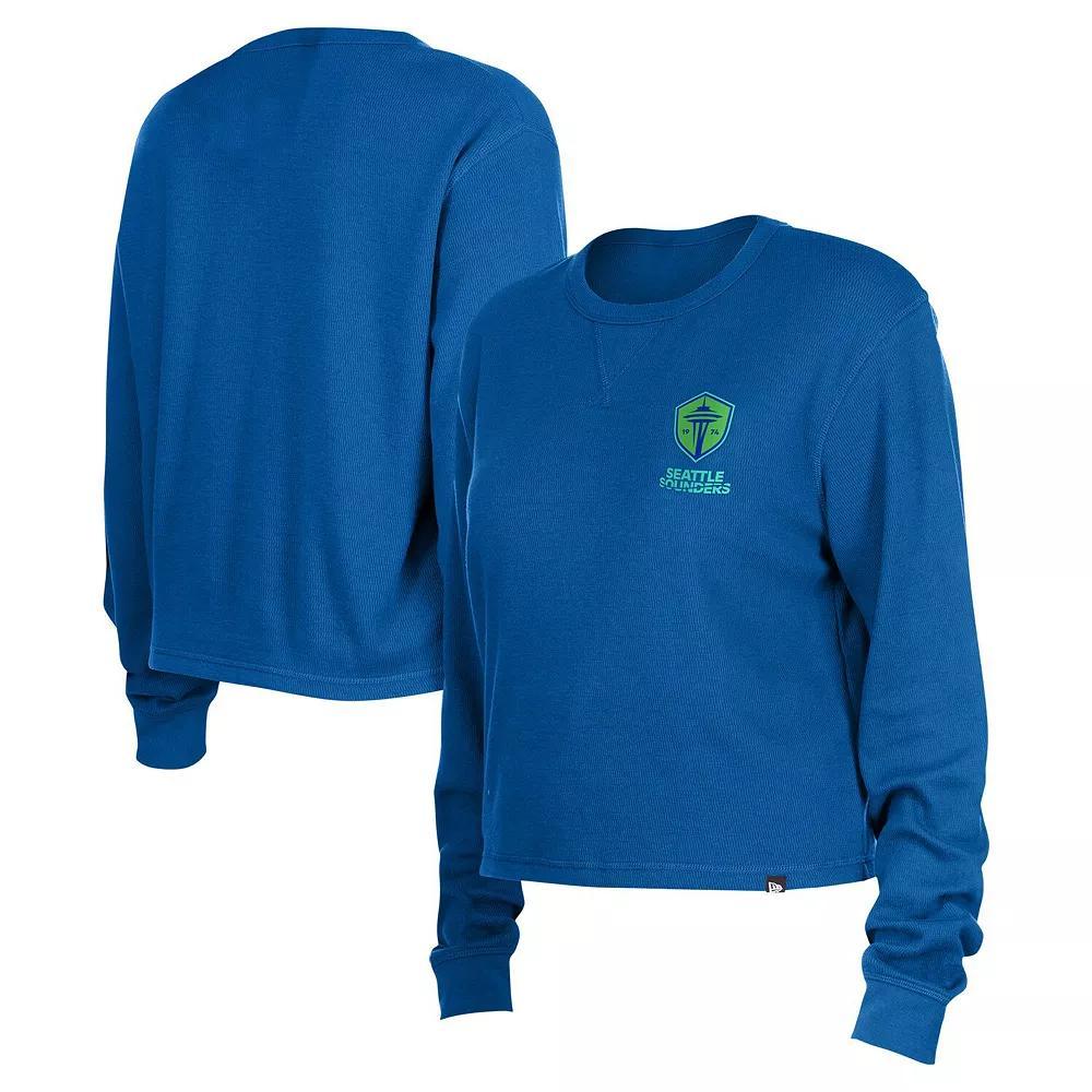 Women's 5th & Ocean by New Era Blue Seattle Sounders FC Sport Night Long Sleeve Thermal T-Shirt, Size: XL Product Image