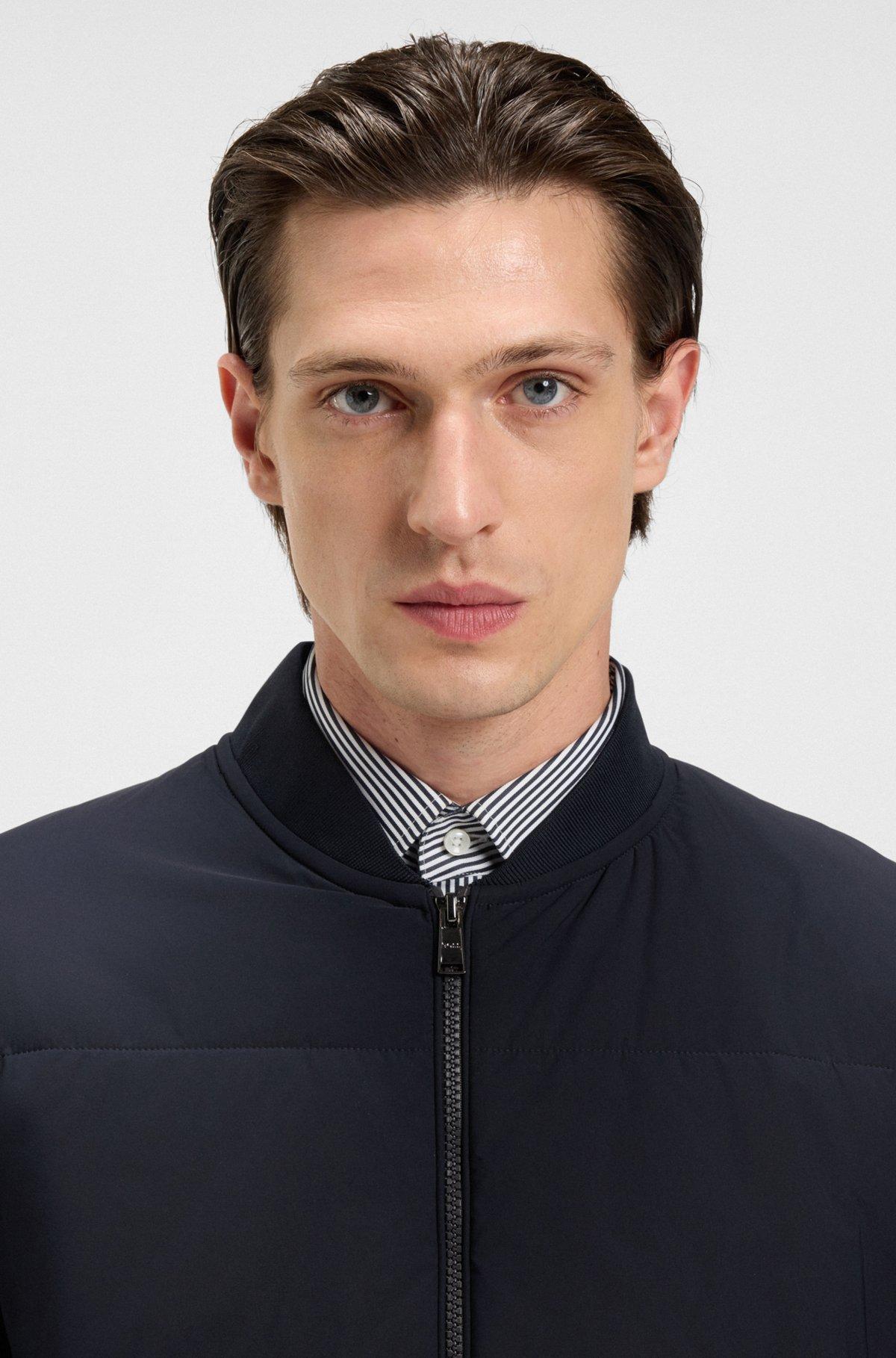 BOSS - Zip-up sweatshirt with padded front - Dark Blue Product Image