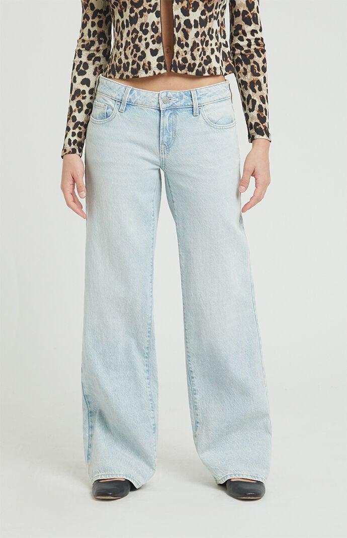 Women's Light Indigo Low Rise Girlfriend Jeans Product Image
