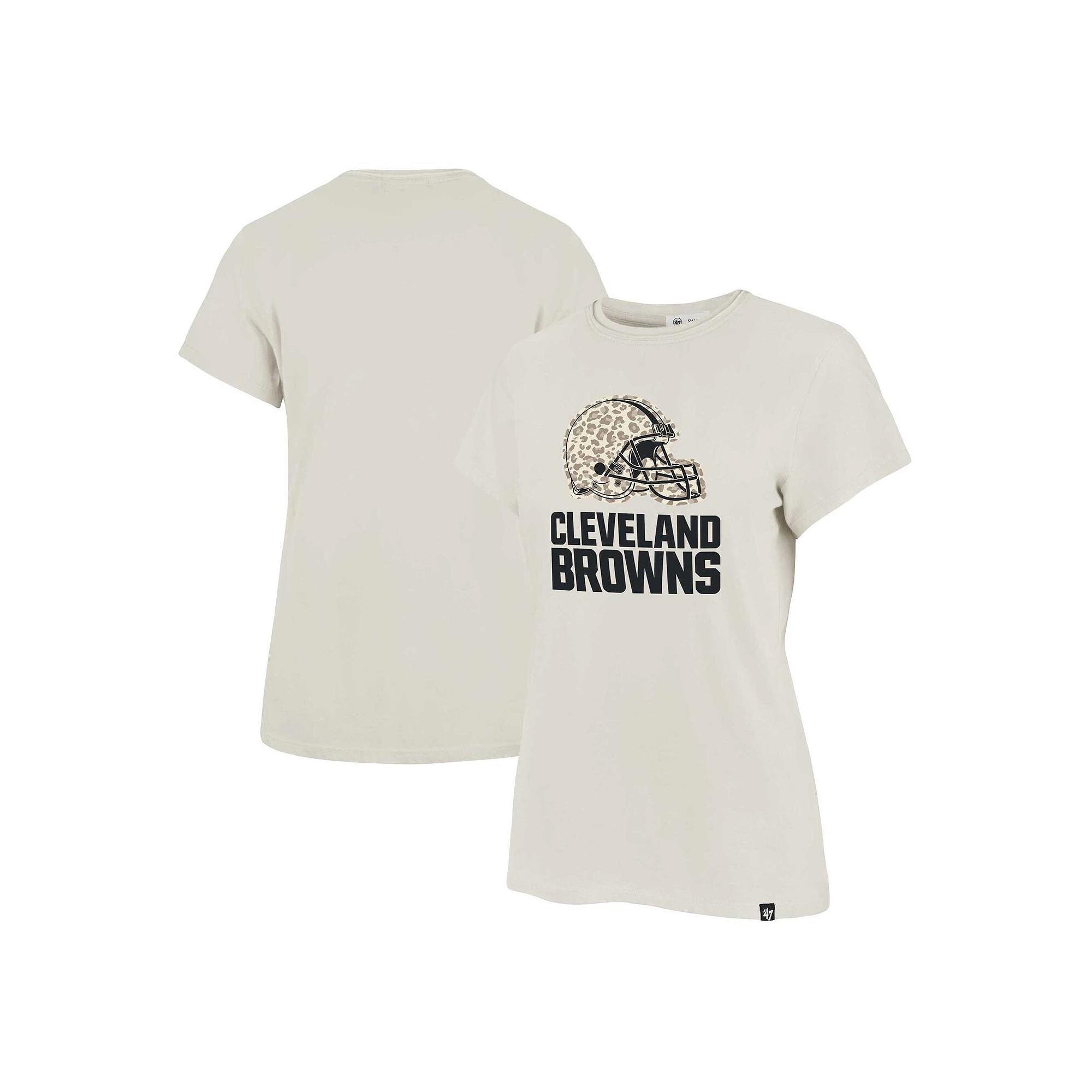 Women's '47 Cream Cleveland Browns Panthera Frankie T-Shirt, Size: Medium, Beige Product Image