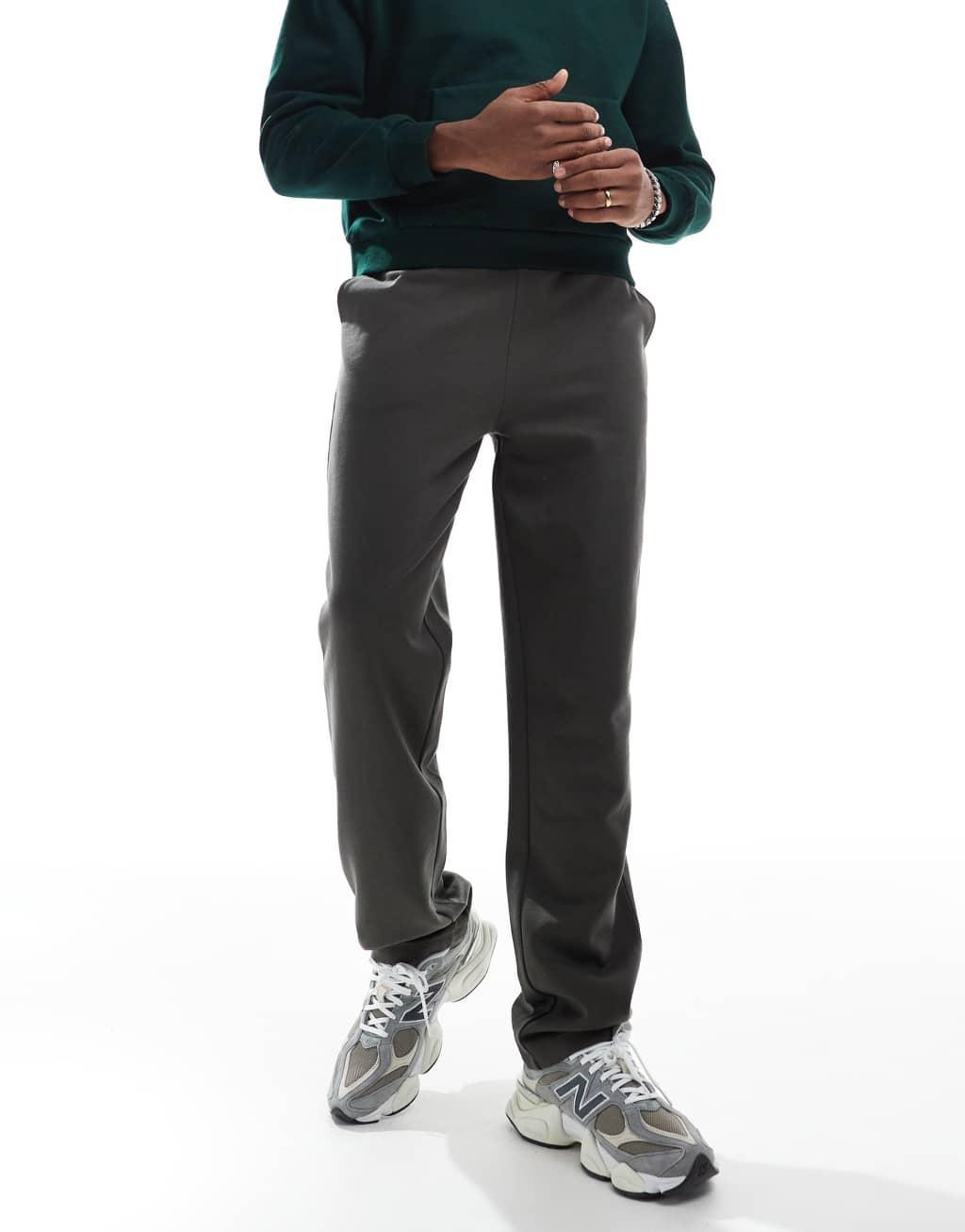 ASOS DESIGN essential straight leg sweatpants in khaki Product Image