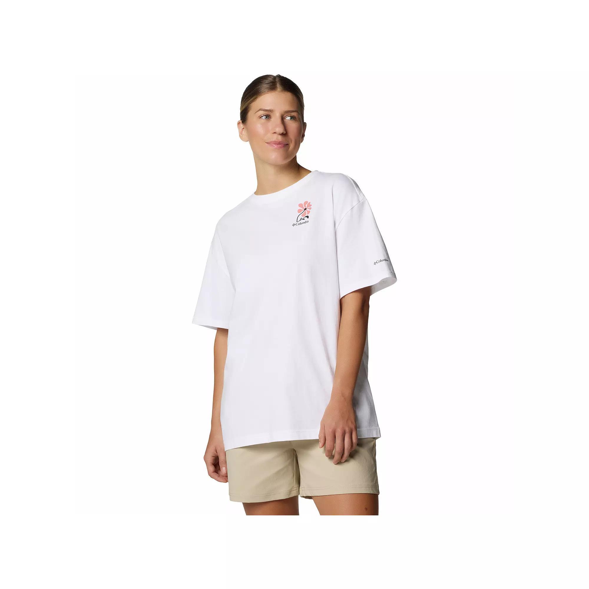 Women's Columbia Rolling Bend Graphic Oversized T-Shirt, Size: XS, Alpenglow Floral Fun Product Image
