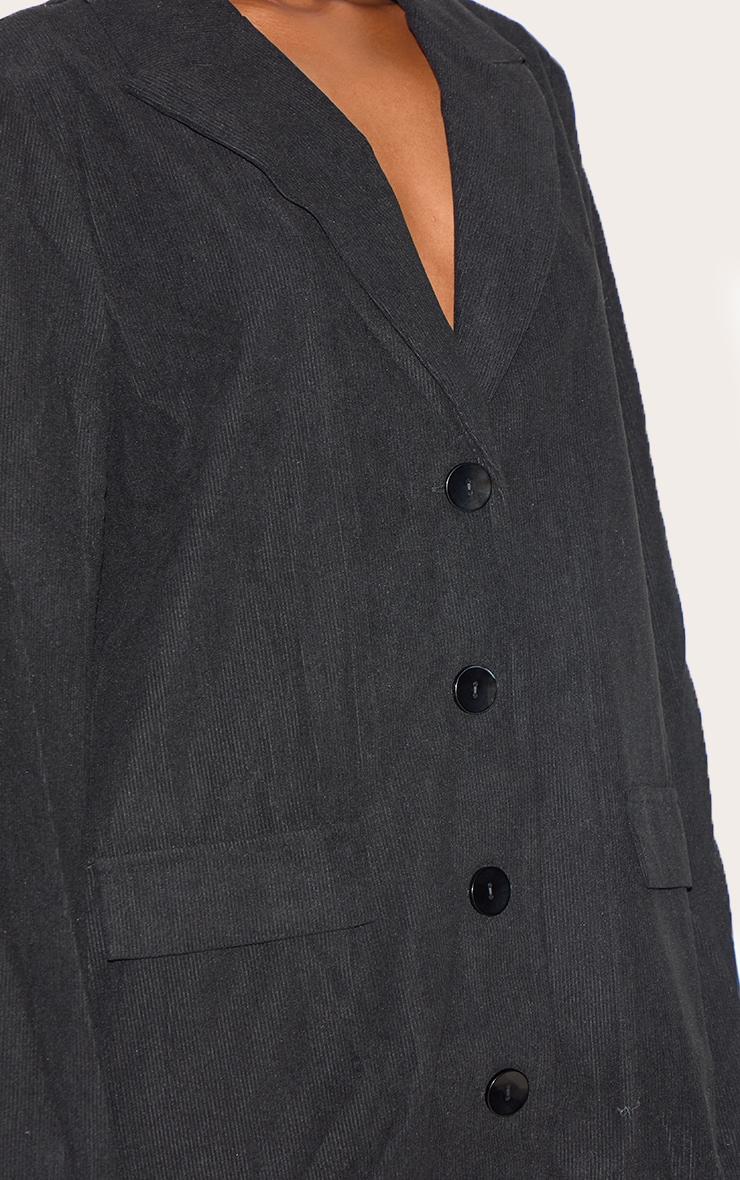  Black Cord Oversized Blazer Dress Product Image