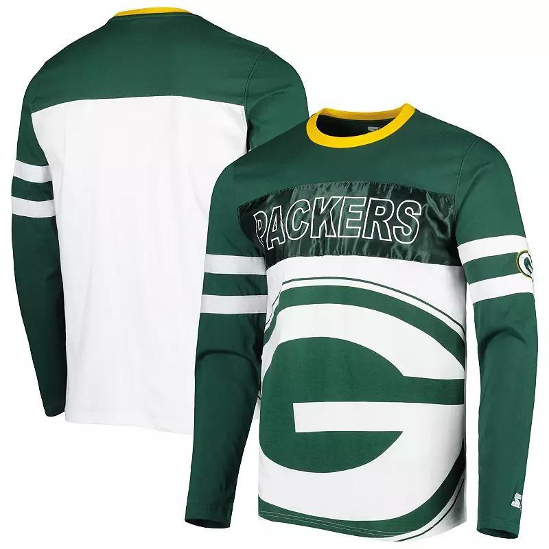 Men's Starter Green/White Green Bay Packers Halftime Long Sleeve T-Shirt, Size: Large Product Image