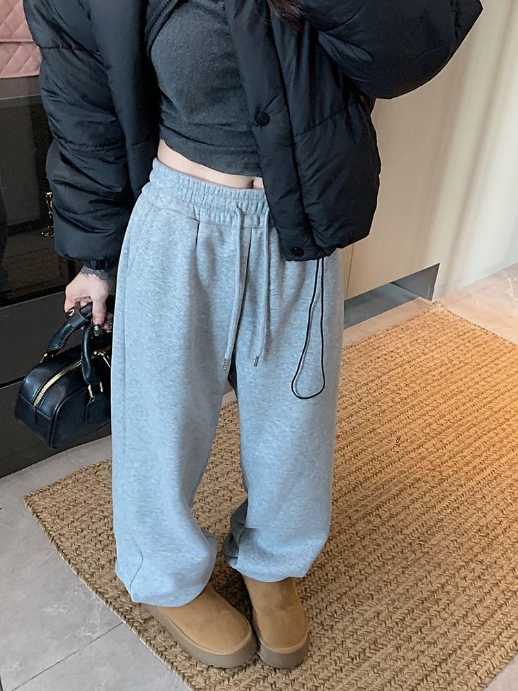 High Rise Plain Sweatpants Product Image