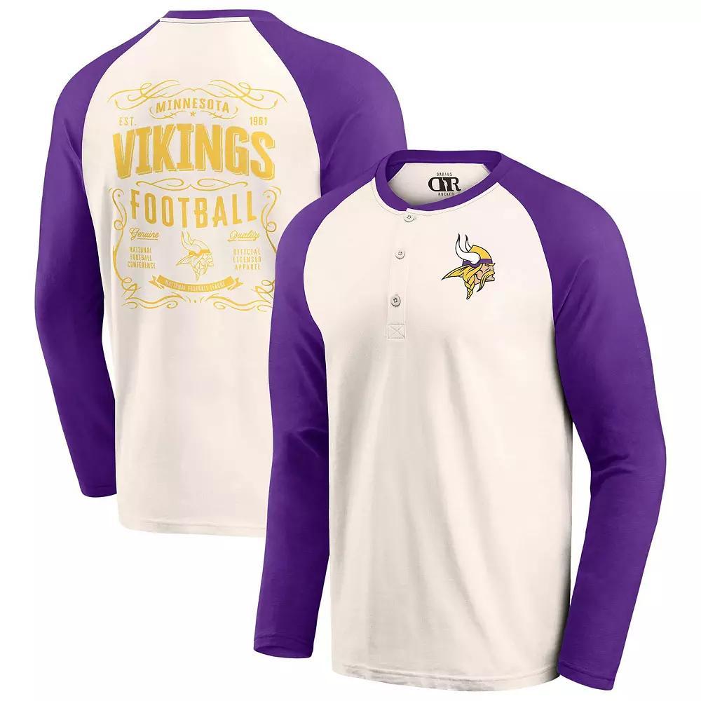 Mens Darius Rucker Collection by Fanatics Cream/Black New Orleans Saints Raglan Henley T-Shirt Product Image