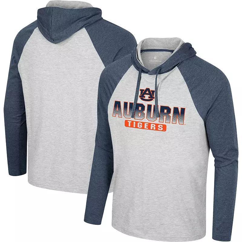 Mens Colosseum Heather Gray Wisconsin Badgers Hasta La Vista Raglan Hoodie Long Sleeve T-Shirt Product Image
