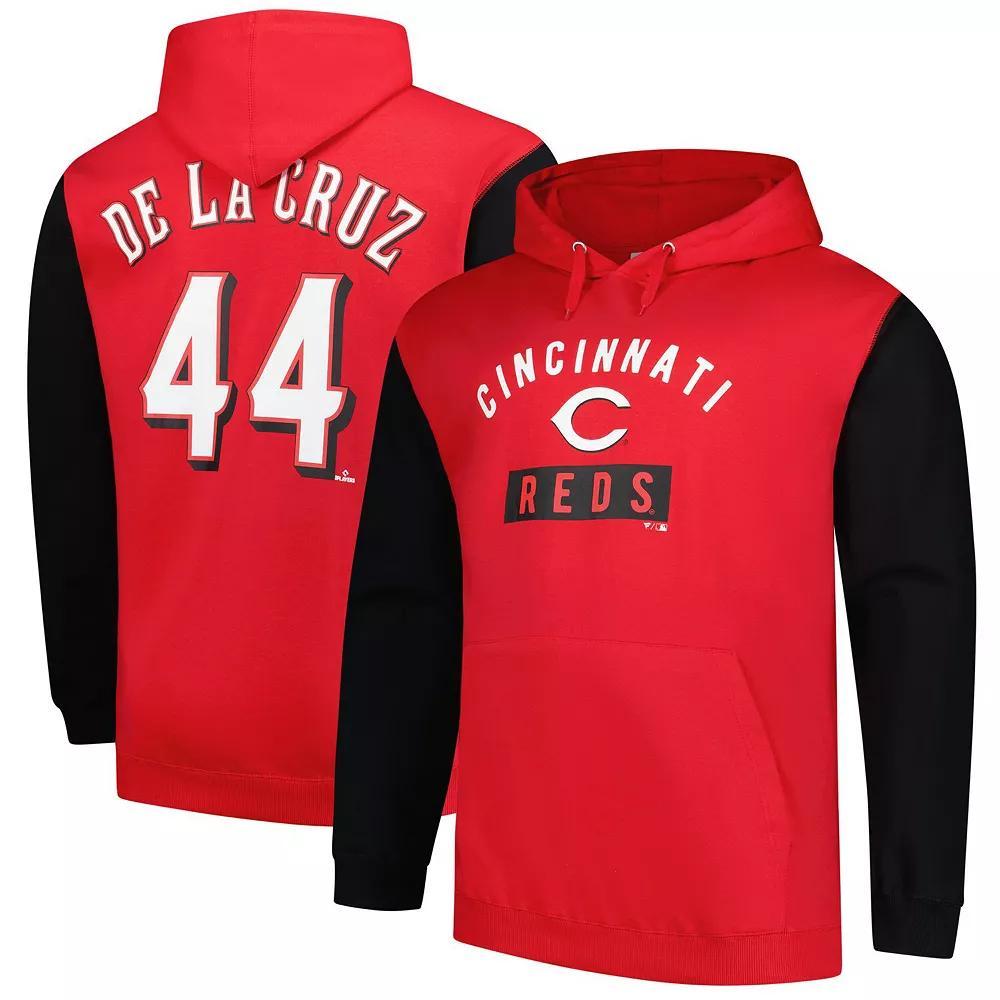 Men's Profile Elly De La Cruz Red Cincinnati Reds Big & Tall Fleece Pullover Hoodie, Size: 5XB, Red Red Product Image