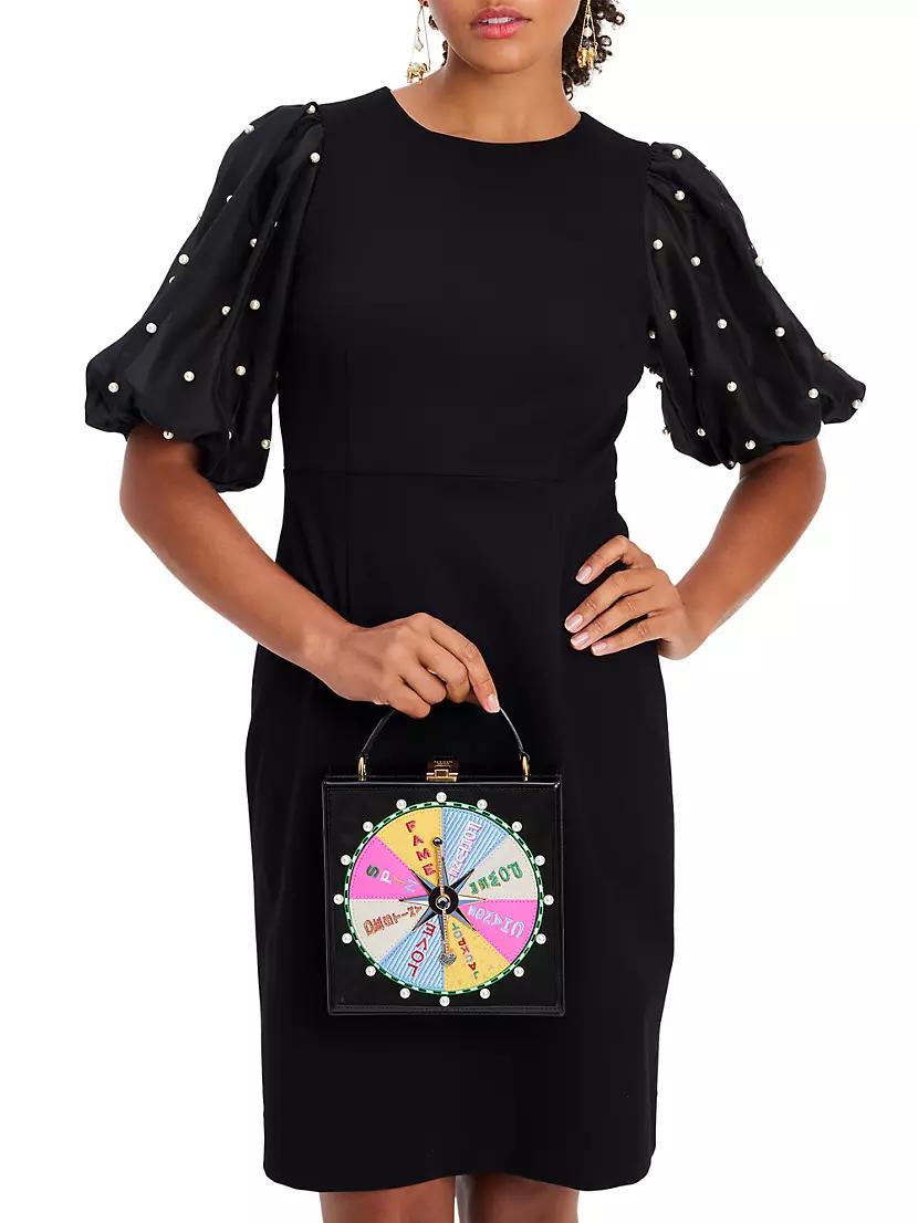 Organza Embellished-Sleeve Ponte Dress Product Image