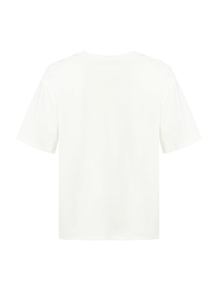 Pure Cotton Chic Letter Print Women T-Shirt Product Image