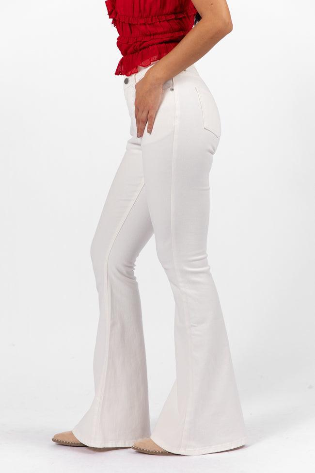Maren White Stretchy Flare Jeans FINAL SALE Product Image