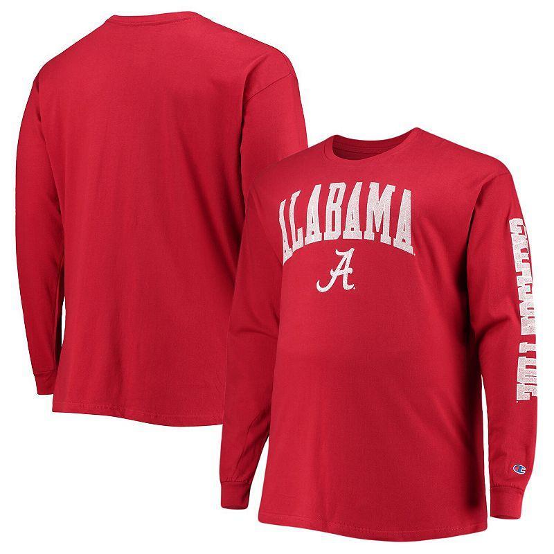 Mens Champion Crimson Alabama Crimson Tide Big & Tall 2-Hit Long Sleeve T-Shirt Product Image