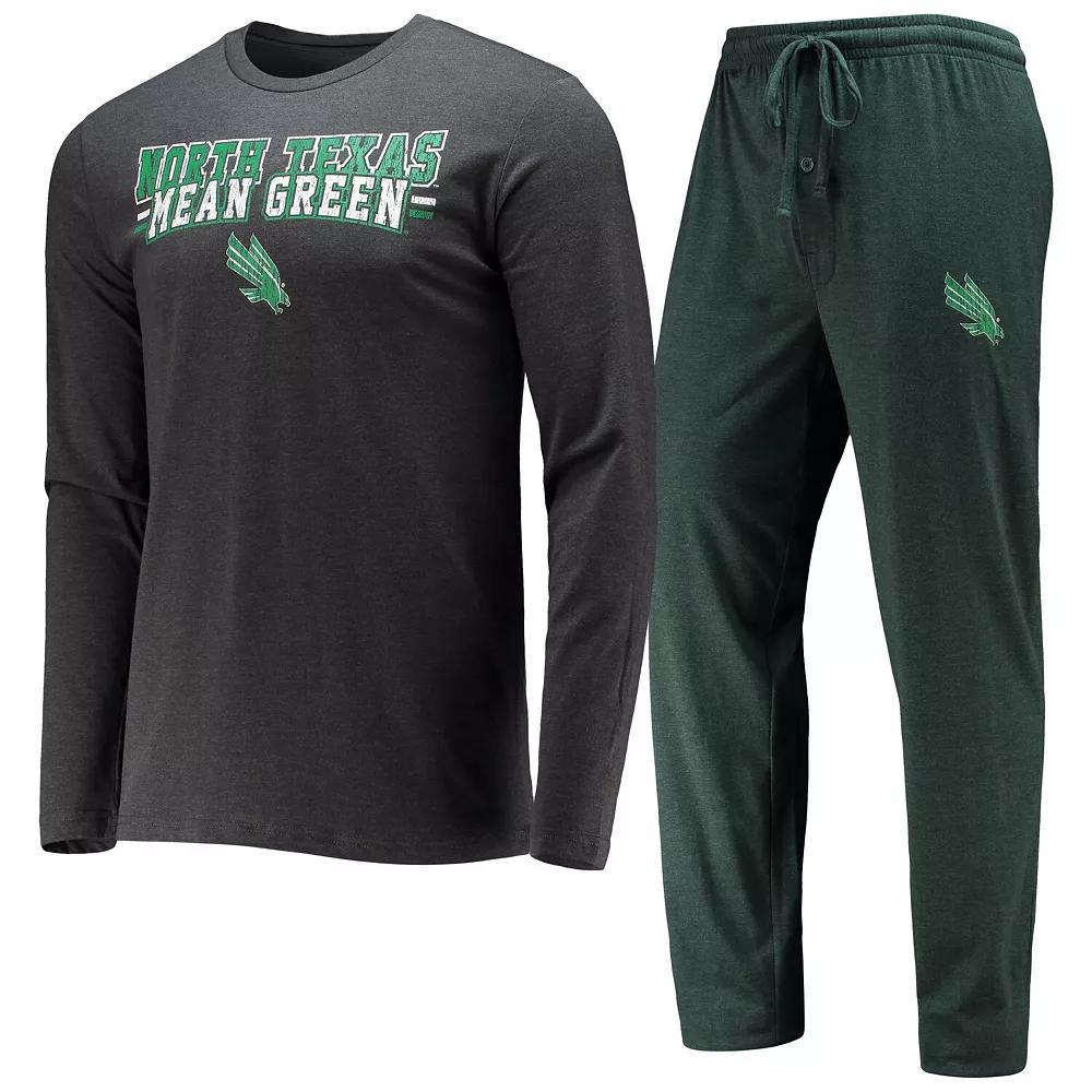 Men's Concepts Sport Kelly Green/Heathered Charcoal North Texas Mean Green Meter Long Sleeve T-Shirt & Pants Sleep Set, Size: XL, Nc2 Green Product Image