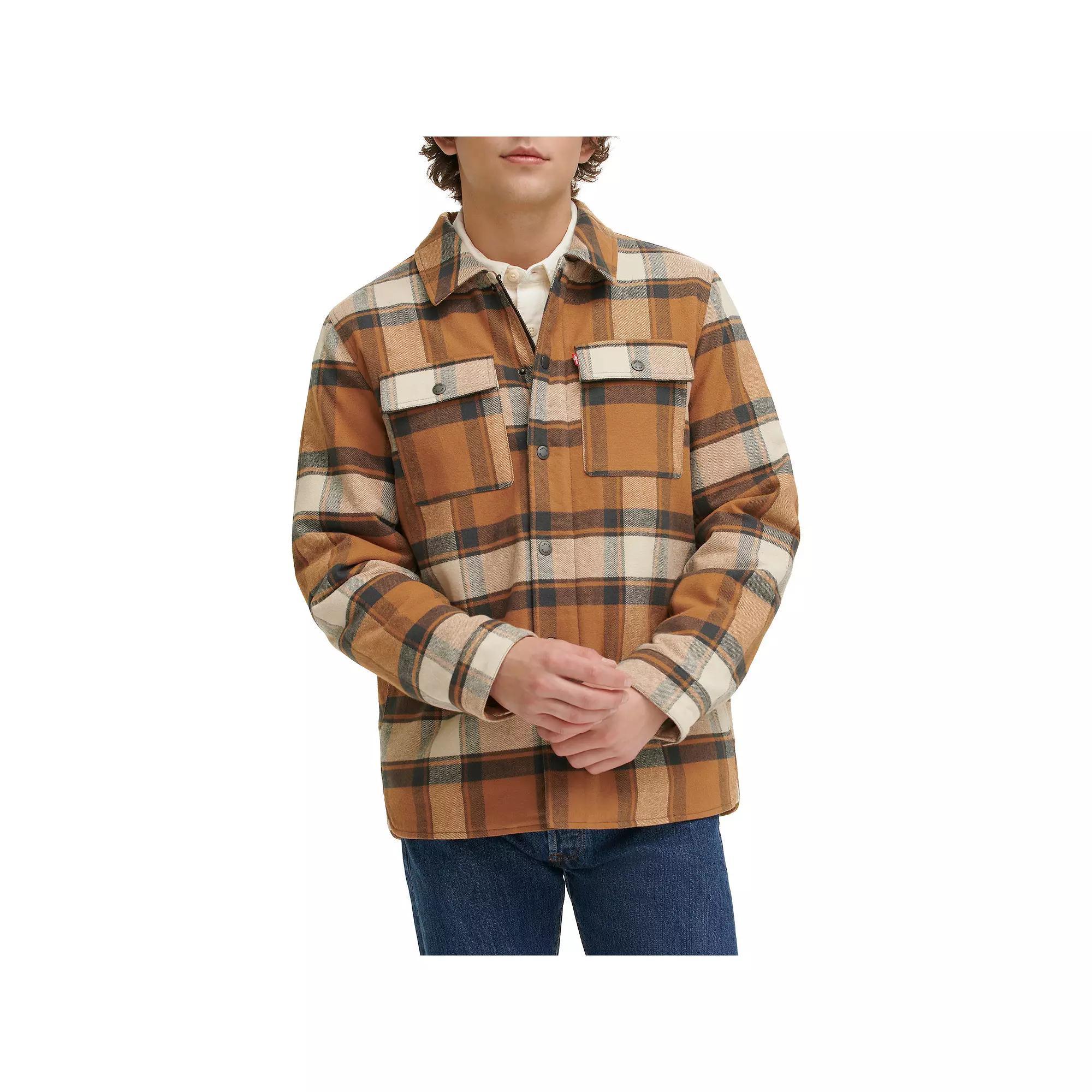 Mens Levis Quilted-Lined Shirt Jacket Bitter Brown Plaid Product Image