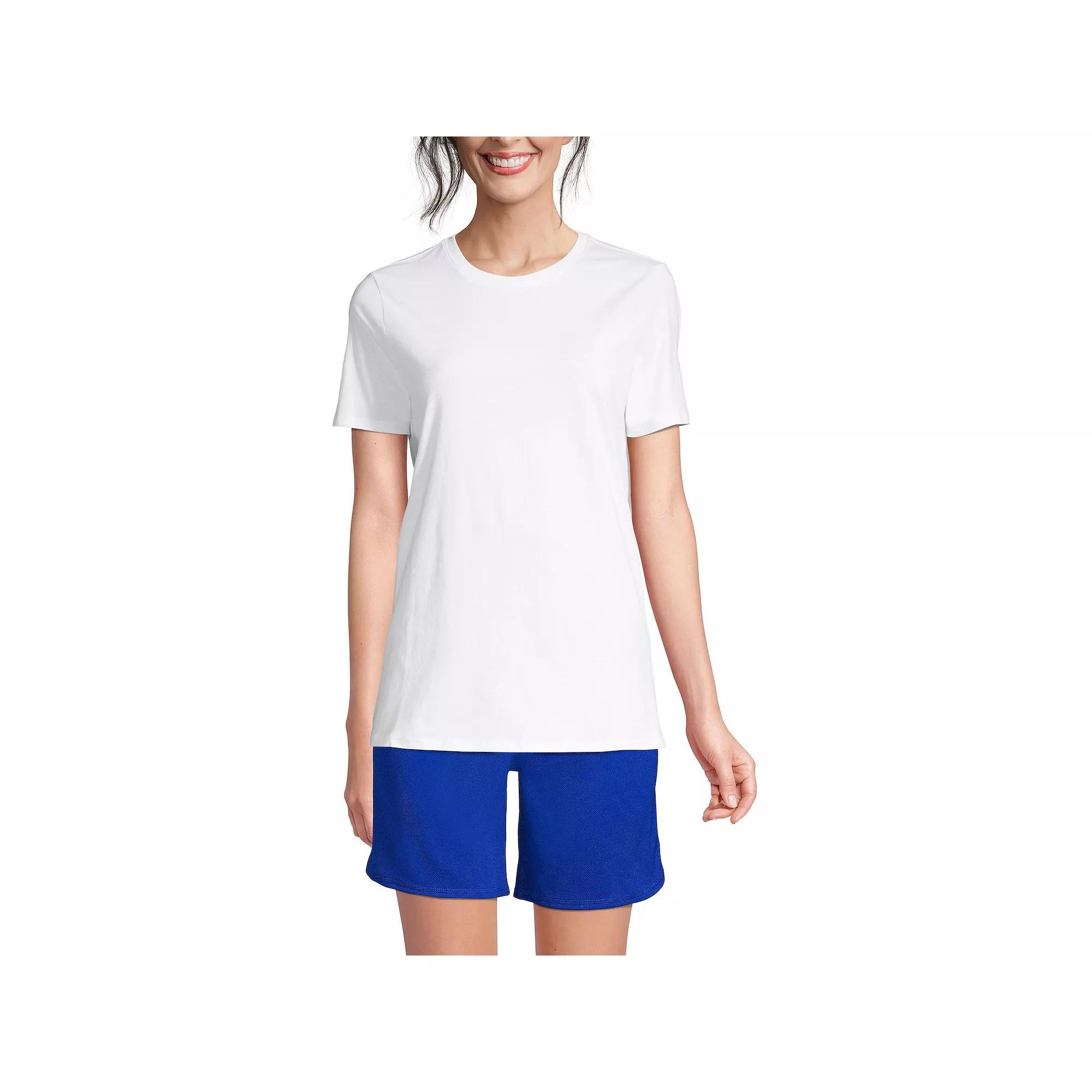 Women's Lands' End Short Sleeve Essential Tee, Size: Medium, White Product Image