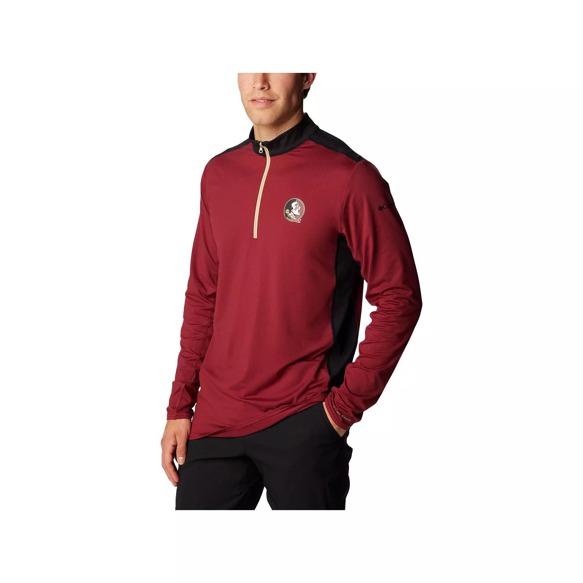 Men's Columbia Garnet Florida State Seminoles Tech Trail™ Omni-Shade Quarter-Zip Top, Size: Large, Red Product Image