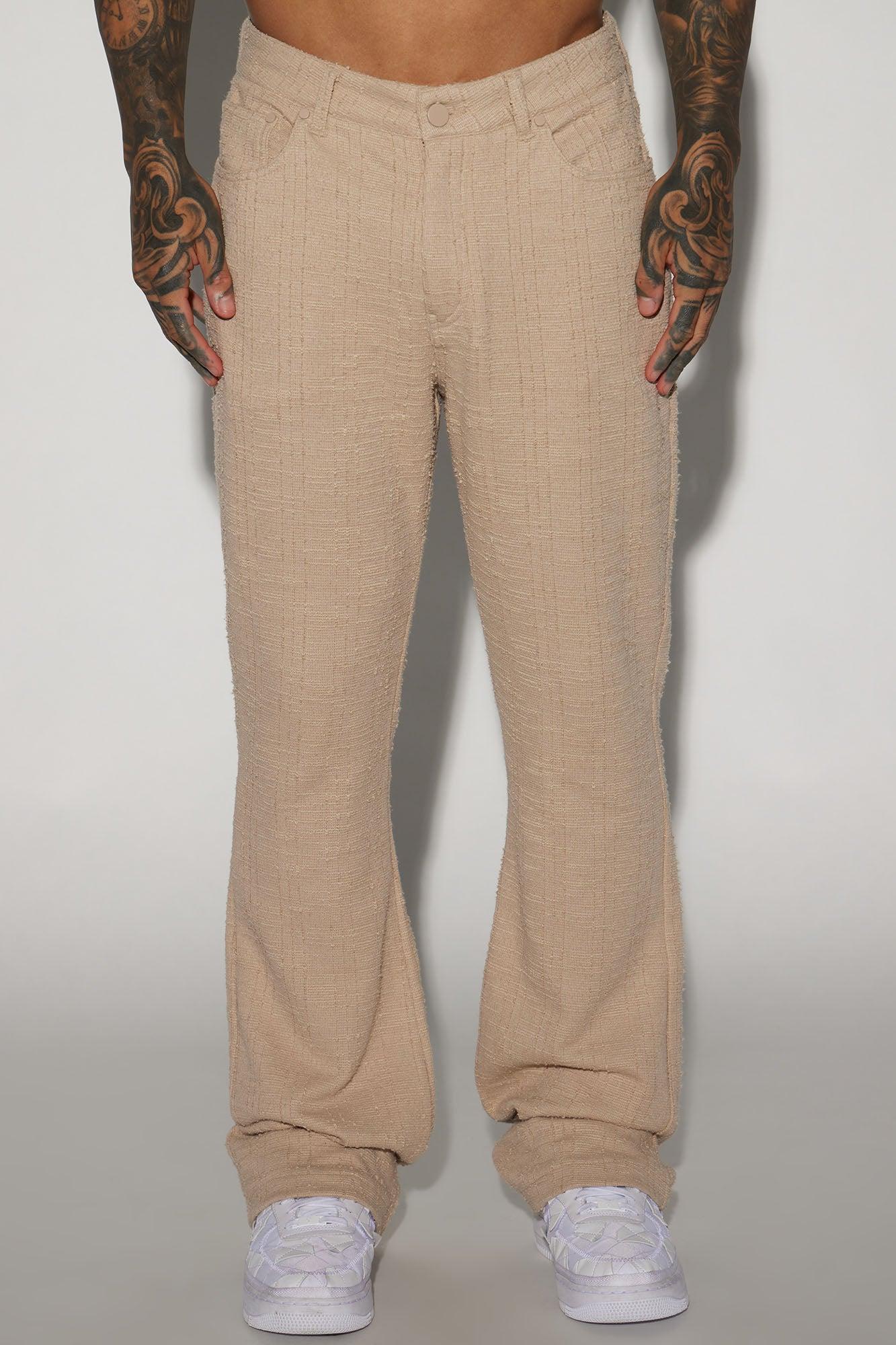 Jordan Textured Stacked Slim Flare Pants - Tan Product Image