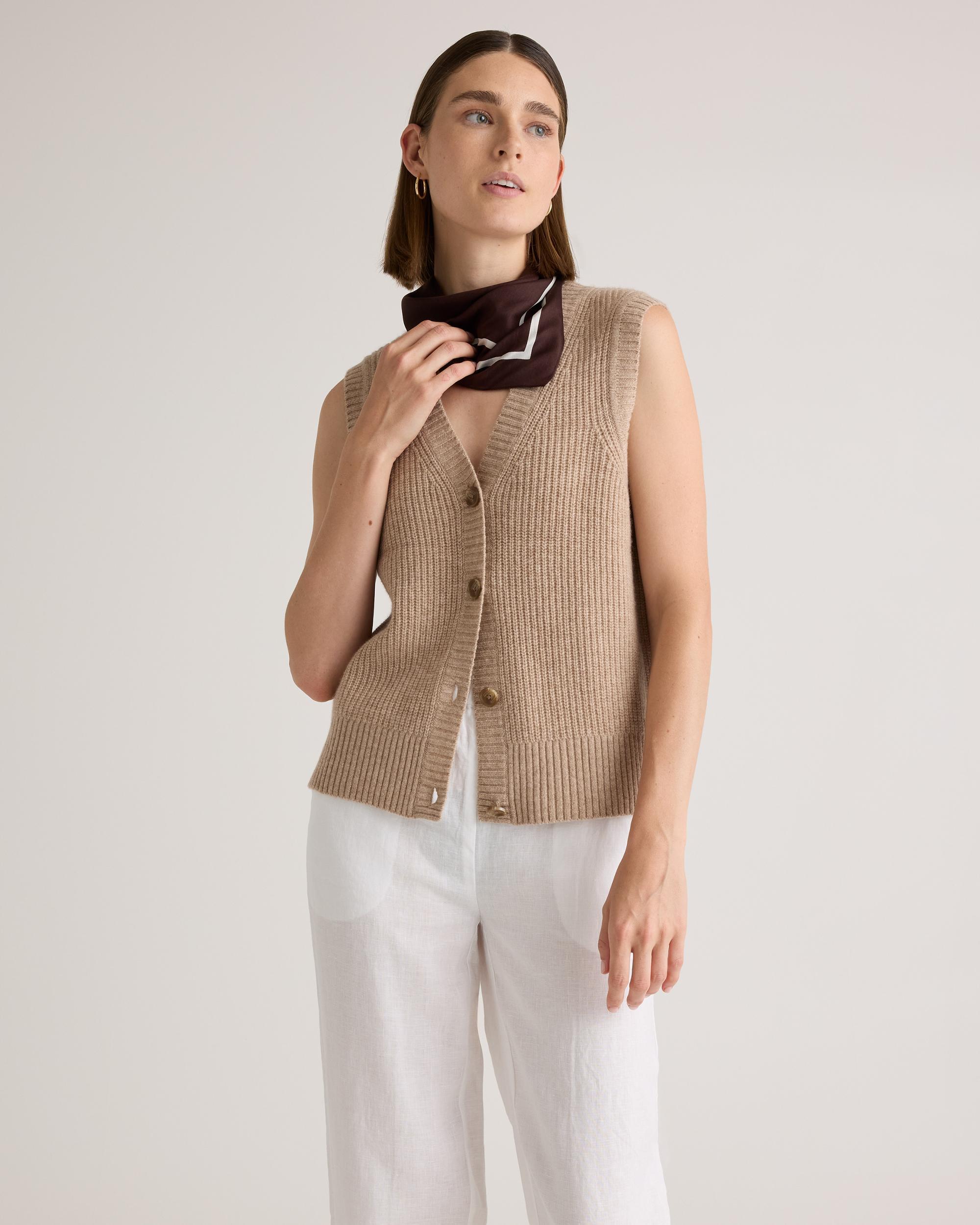 Quince | Women's Mongolian Cashmere Fisherman Sweater Vest Size XL Product Image
