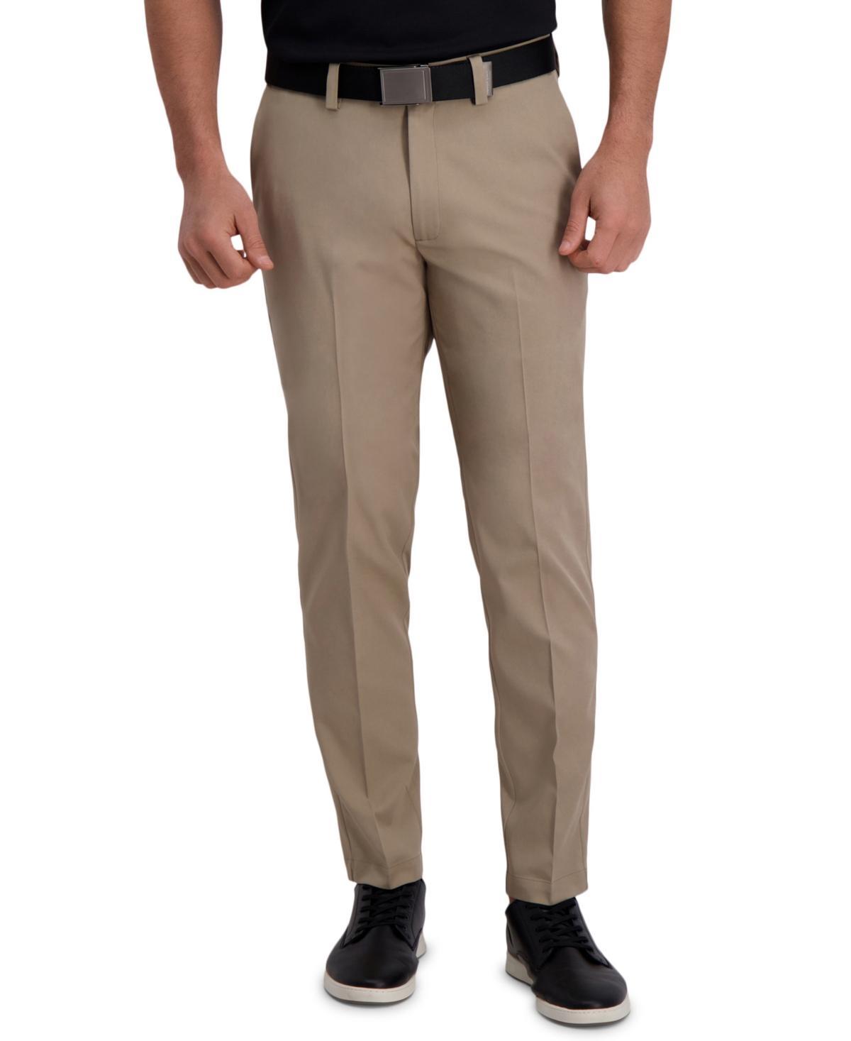 Mens Haggar Cool Right Performance Flex Slim-Fit Flat-Front Pants Product Image