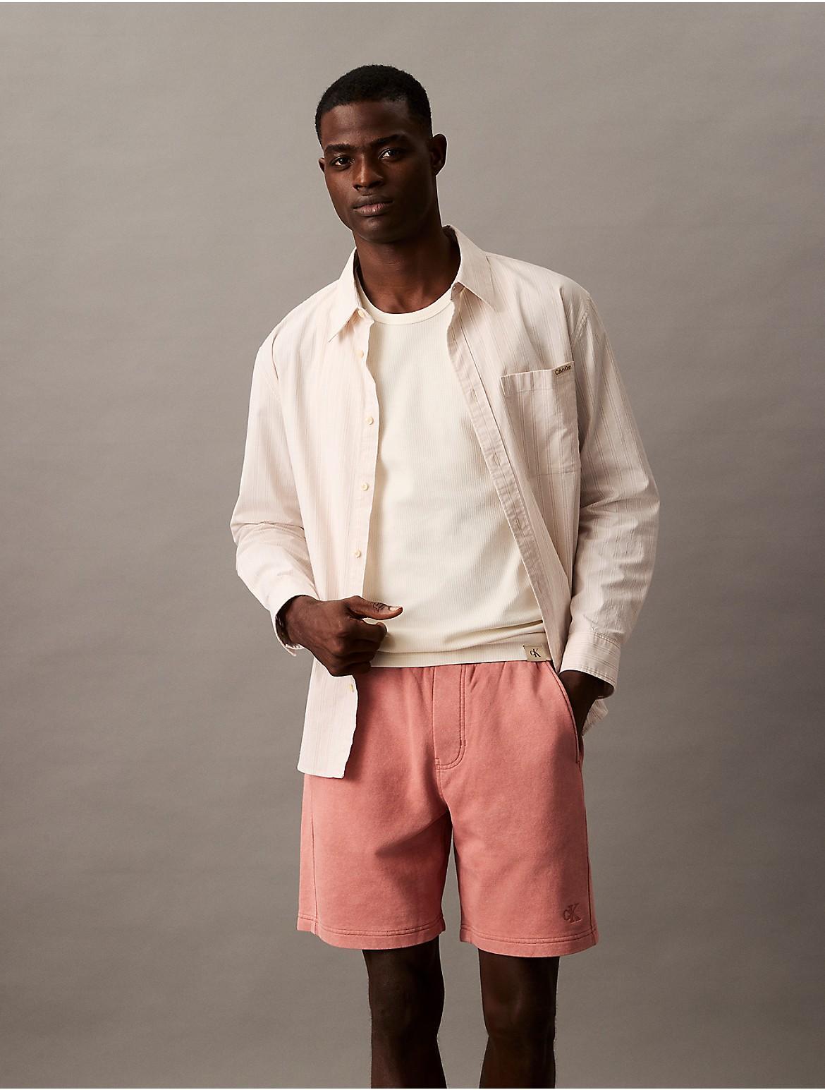 Calvin Klein Men's Washed Terry Shorts - Brown - M Product Image