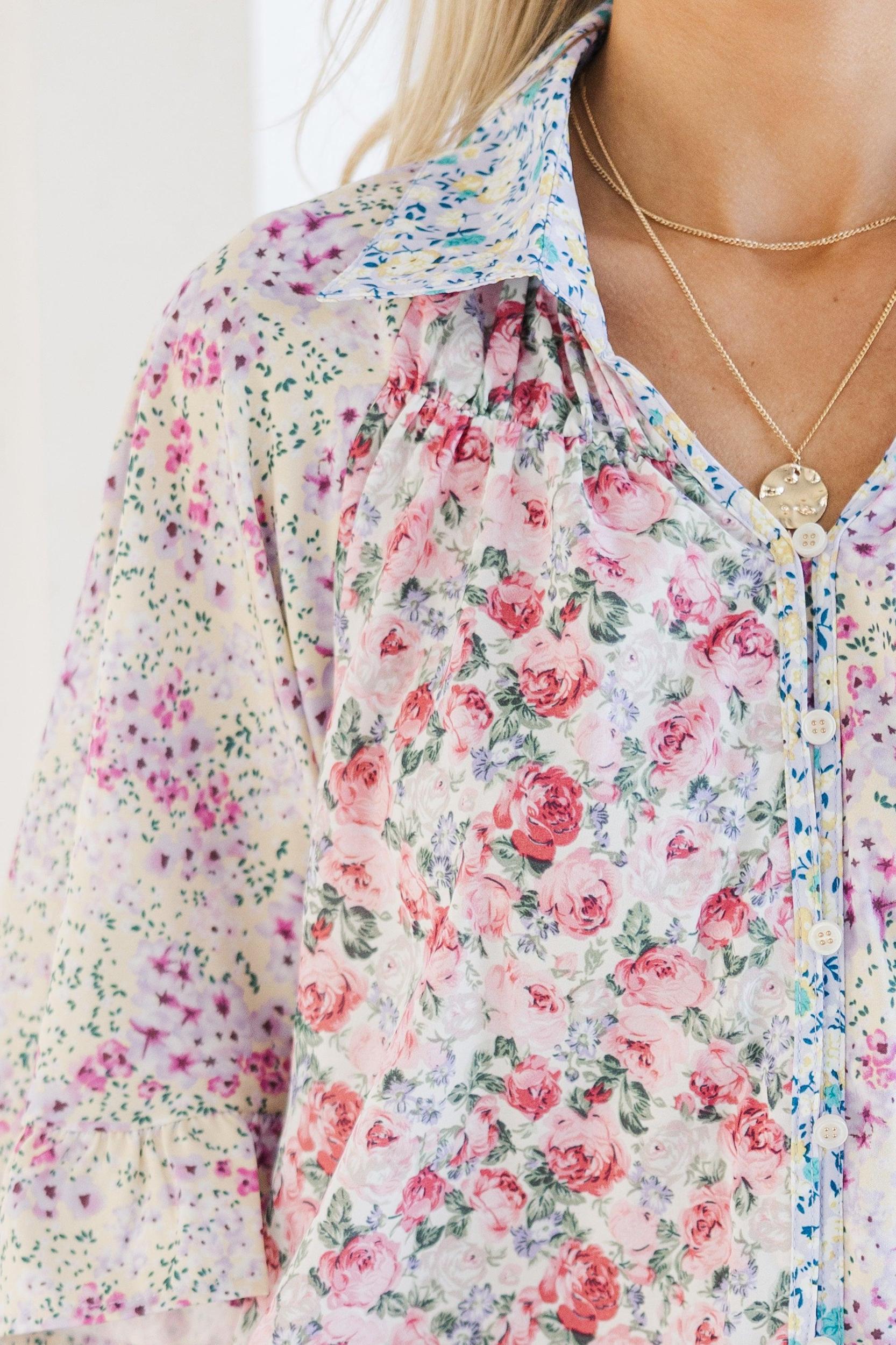 All That You Need Lavender Purple Ditsy Floral Tunic Female Product Image