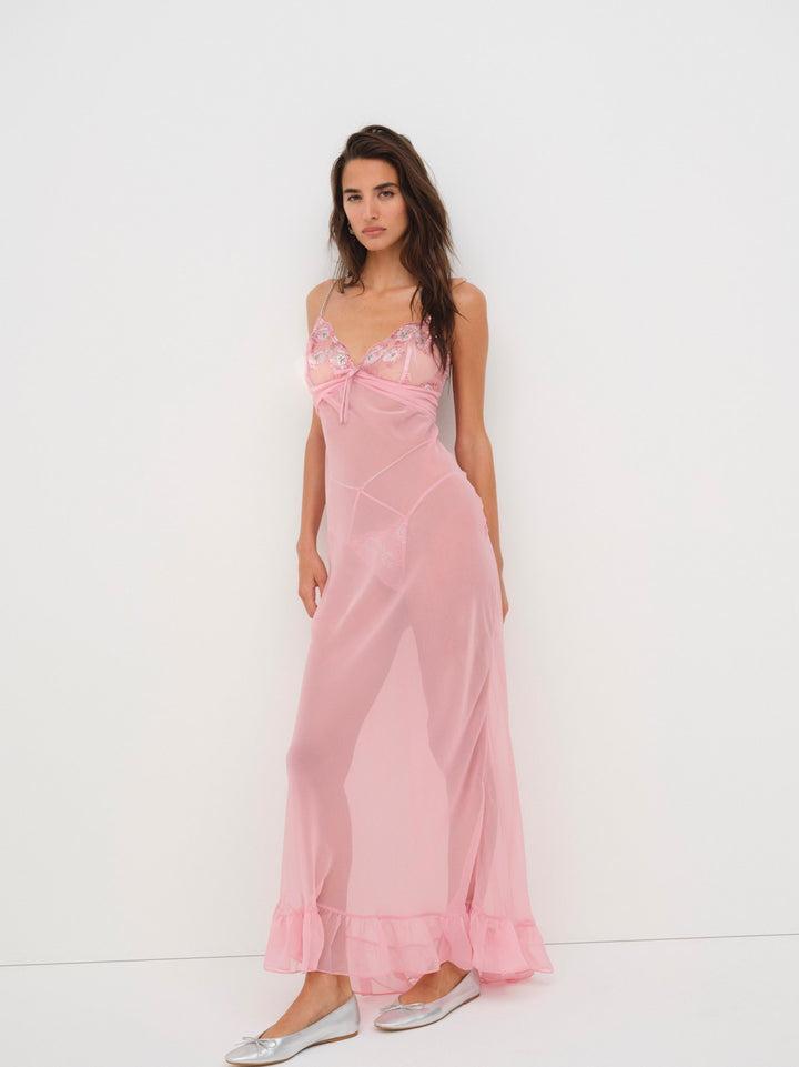 Kristi Maxi Slip Dress — Pink Product Image