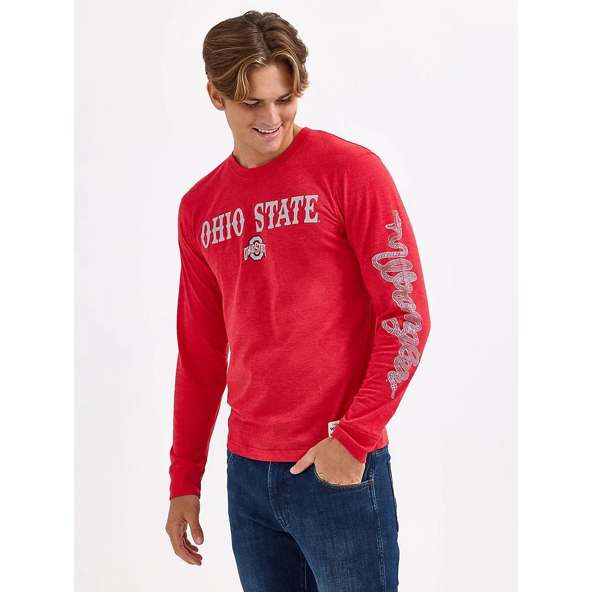 Men's Wrangler Collegiate Rattler Long Sleeve T-Shirt in Ohio State Product Image