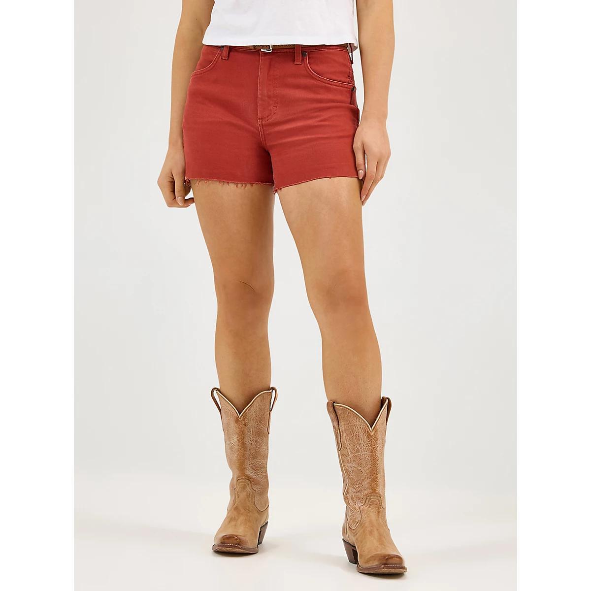 Women's Wrangler® Colorwash Cowboy Shorts in Amber Product Image