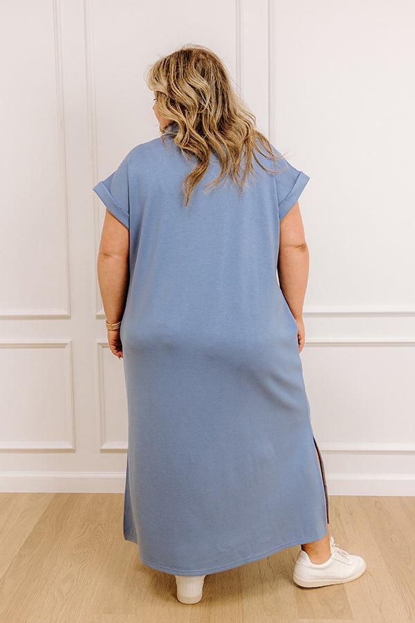 Cue The Casual T-shirt Midi Dress in Airy Blue Curves Product Image