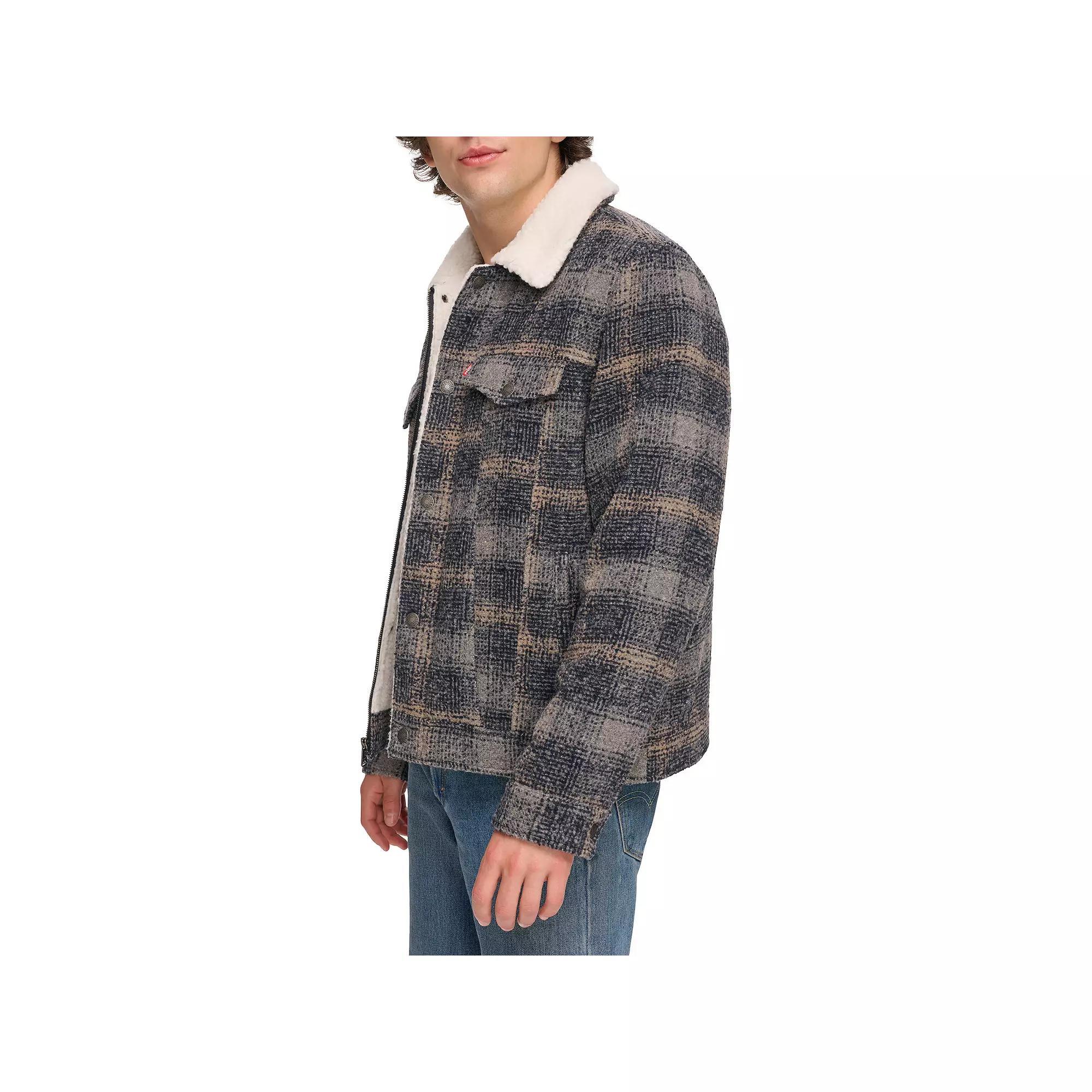 Men's Levi's® Faux Wool Sherpa Lined Trucker Jacket, Size: XL, Blue Product Image
