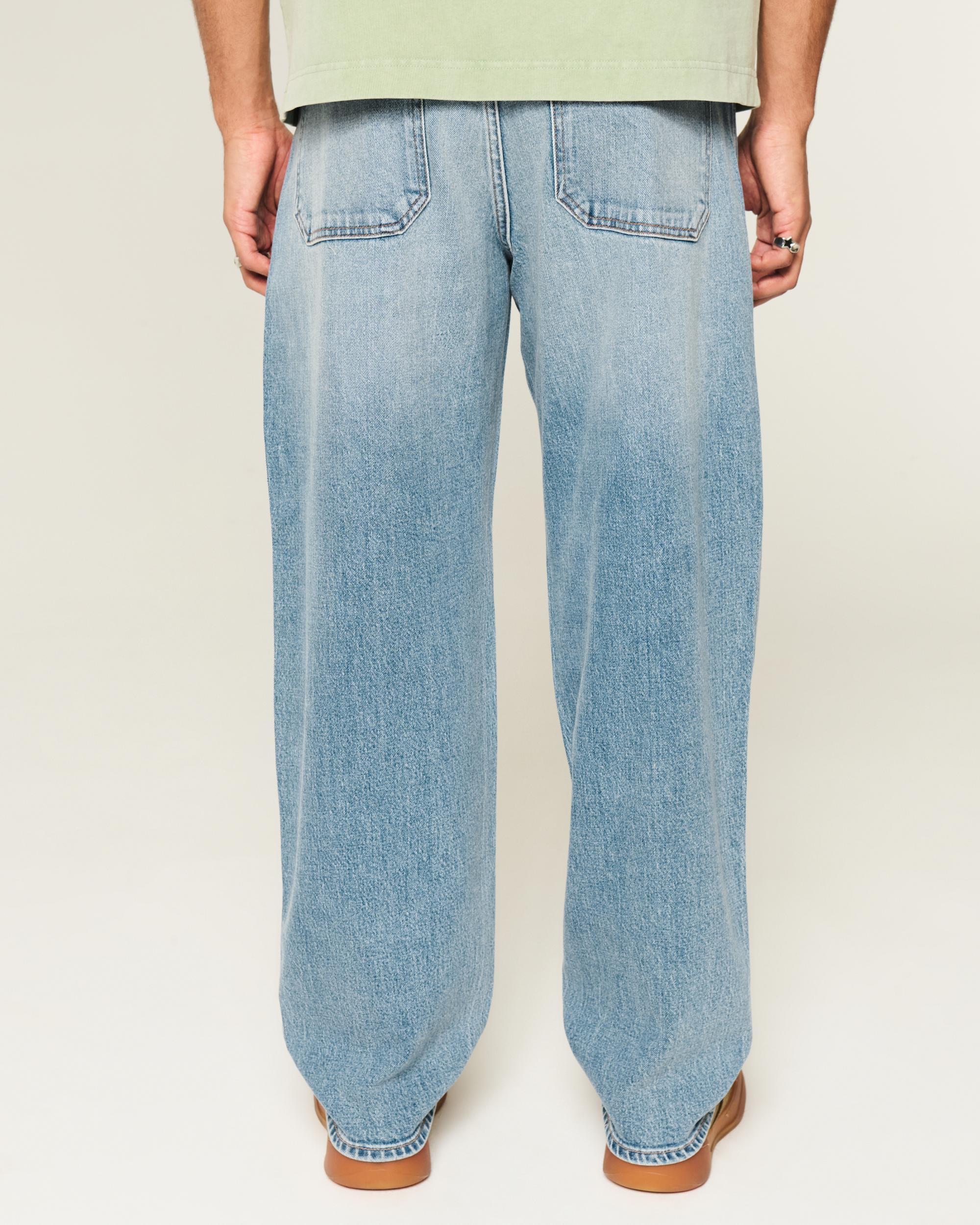 Medium Wash Skater Baggy Jeans Product Image