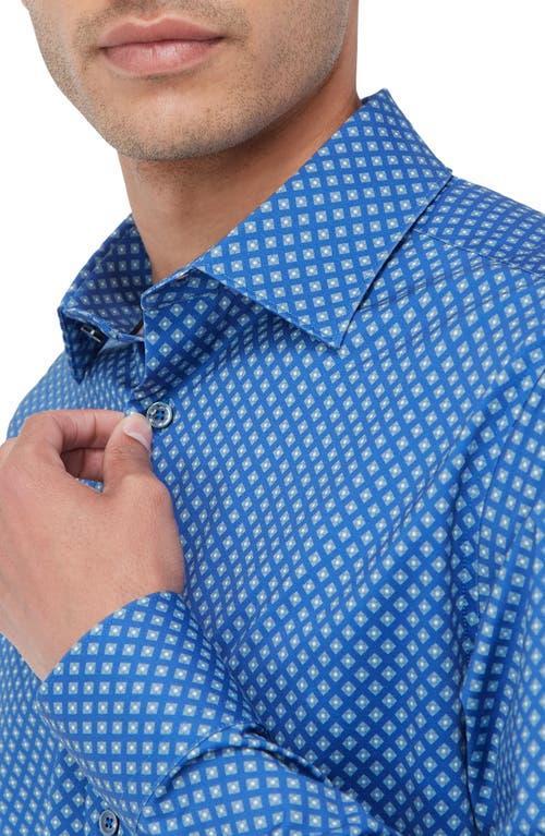 BUGATCHI Men's Ooohcotton James Geometric Sport Shirt In Night Blue Product Image