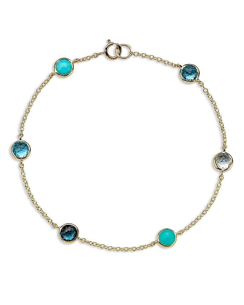 Womens 18K Green Gold & Multi-Gemstone Station Bracelet Product Image