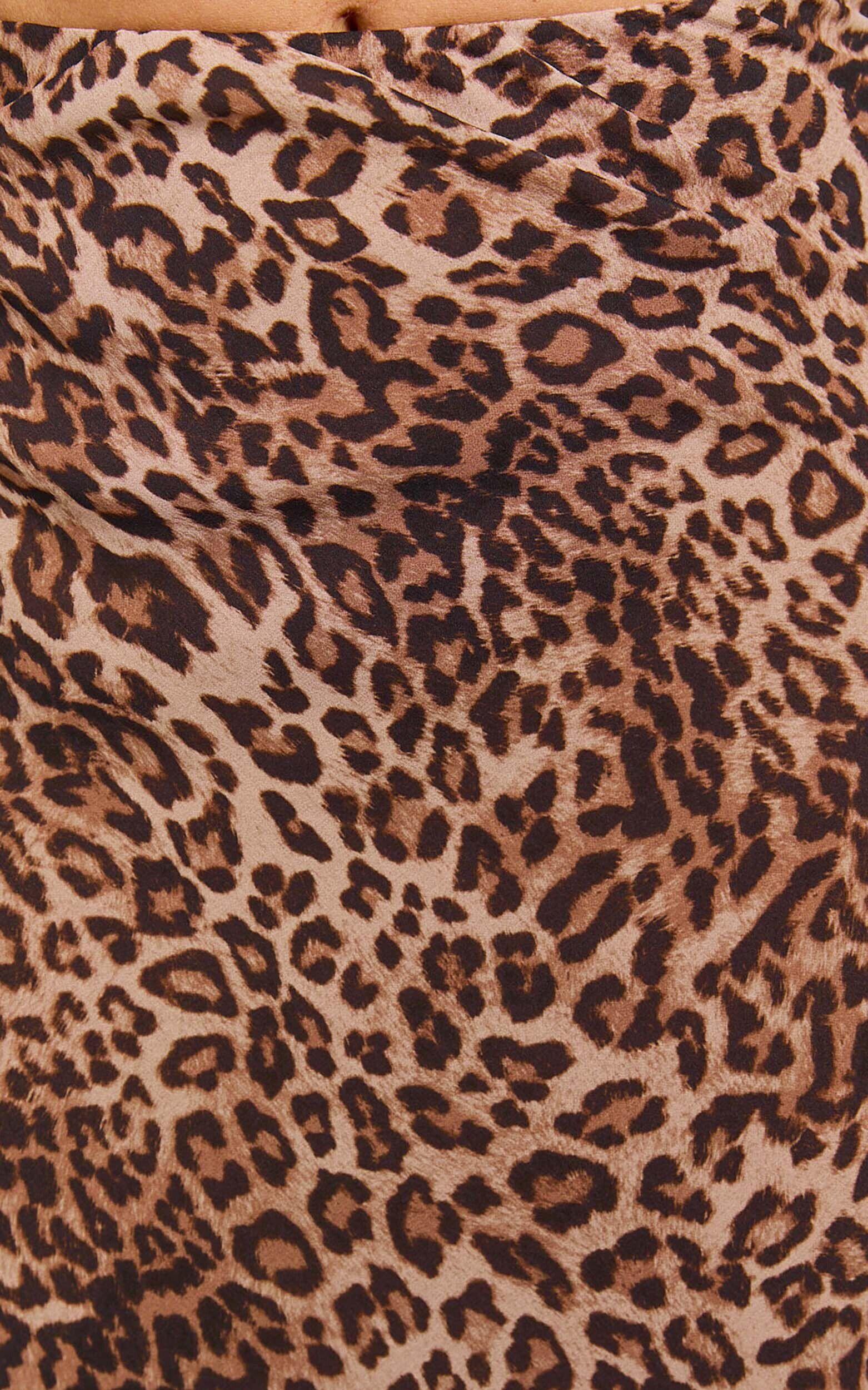 Oscar Maxi Skirt - High Waist Slip Skirt in Tonal Leopard Print Product Image