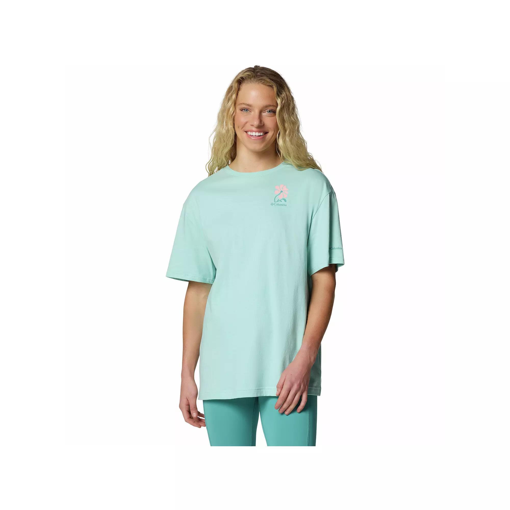 Women's Columbia Rolling Bend Graphic Oversized T-Shirt, Size: XS, Alpenglow Floral Fun Product Image