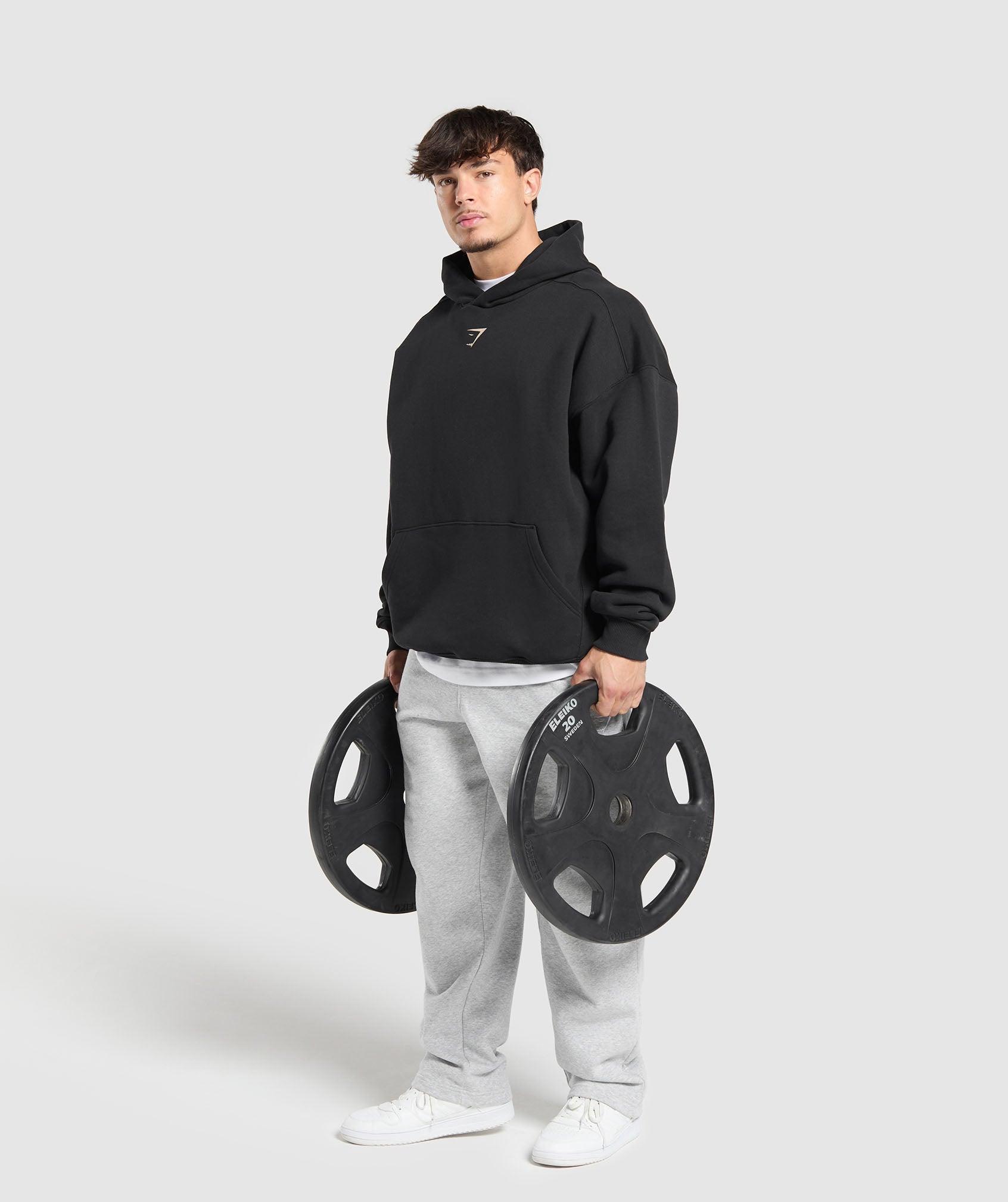 Gymshark Lifting Club Hoodie - Black/Pebble Grey Male Product Image