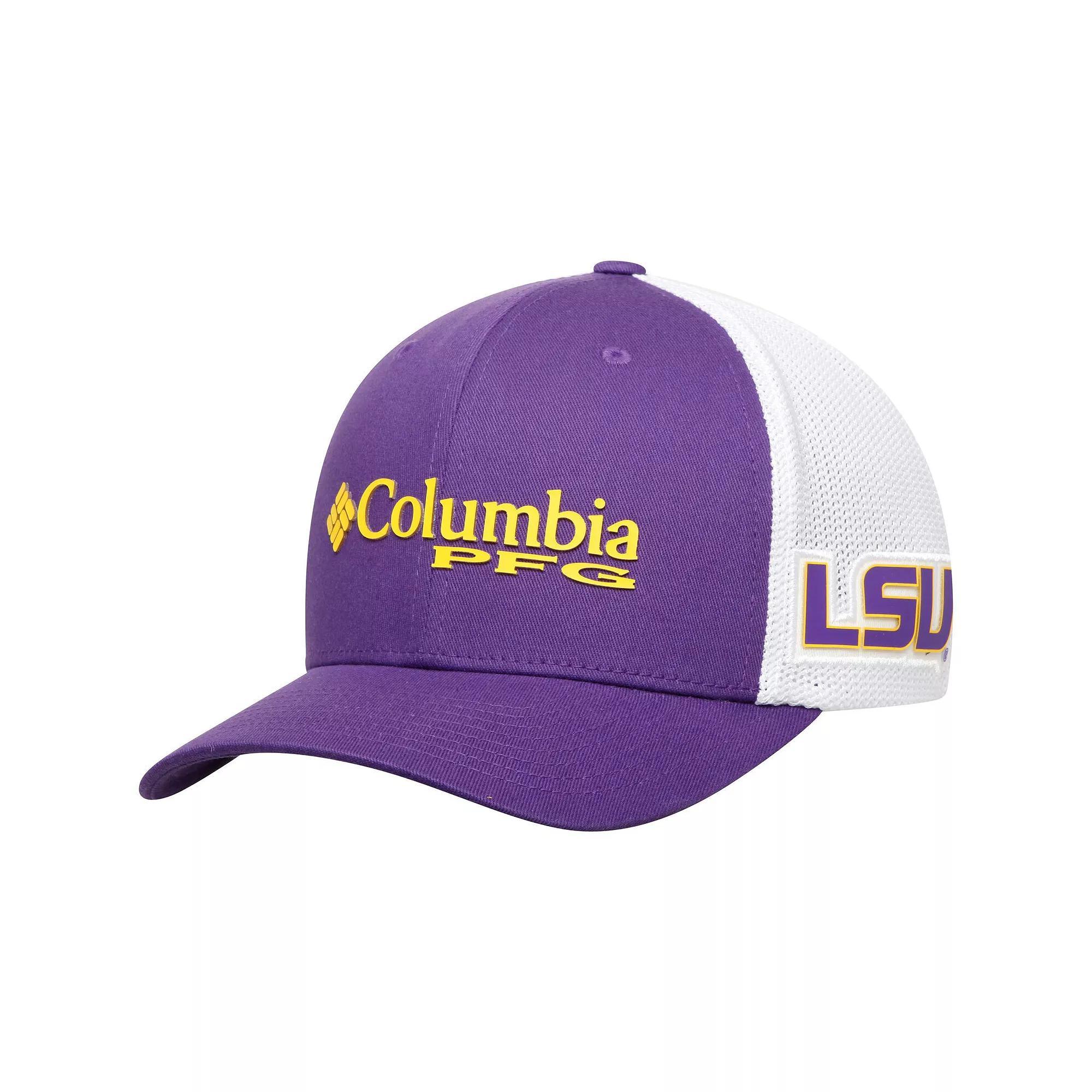 Men's Columbia Purple LSU Tigers Collegiate PFG Flex Hat, Size: Small/Medium Product Image