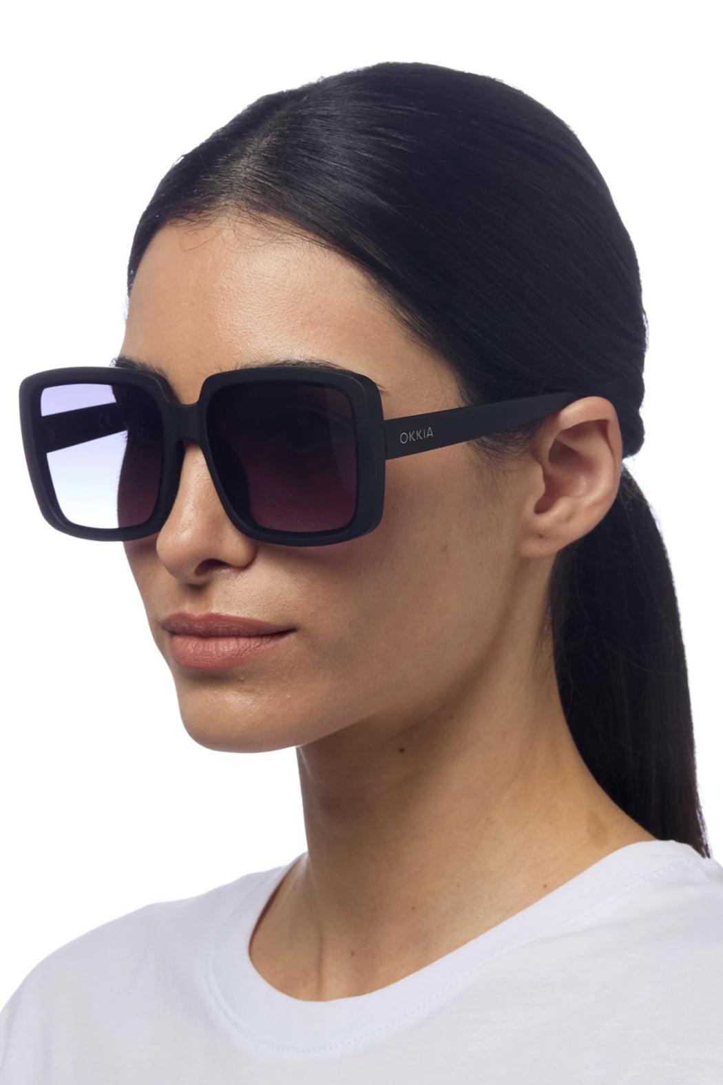 Alessia Butterfly Sunglasses- Black Product Image