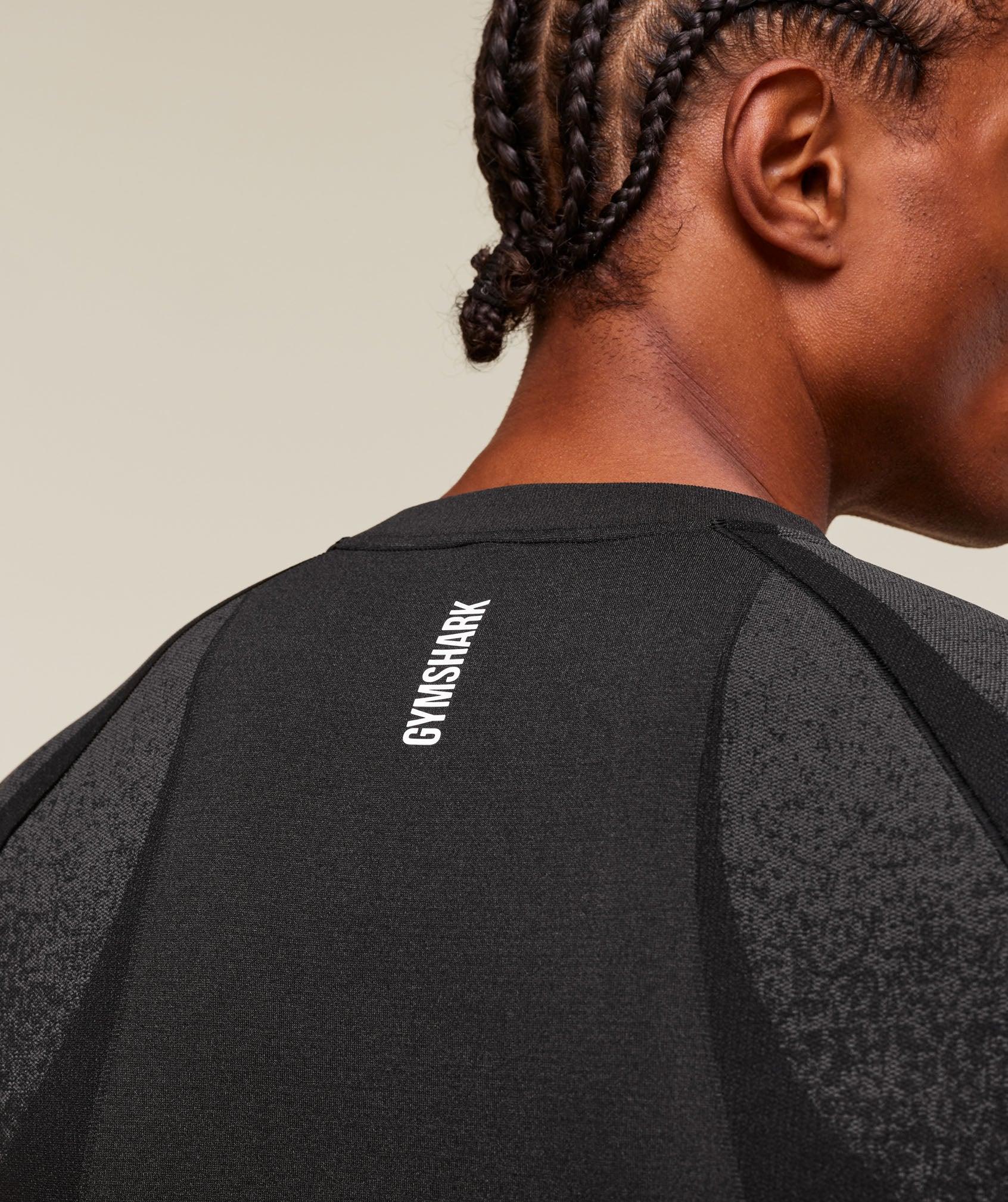 Gymshark Shadow Seamless Long Sleeve T-Shirt - Black Male Product Image