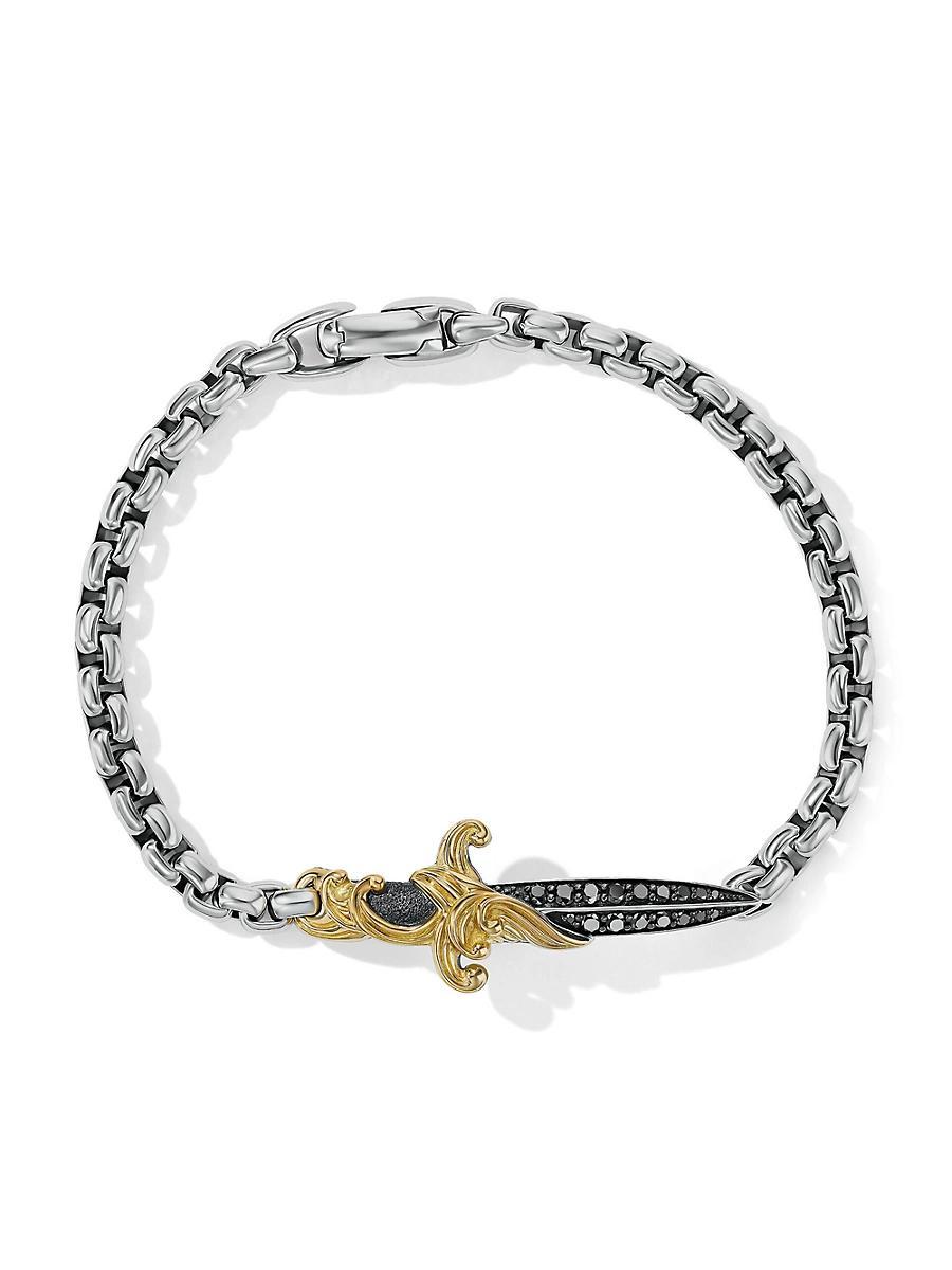 Mens Waves Dagger Bracelet in Sterling Silver Product Image