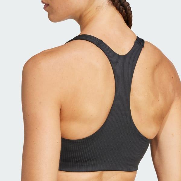 adidas Powerimpact Rib Medium Support Training Bra Black S C-D Womens Product Image