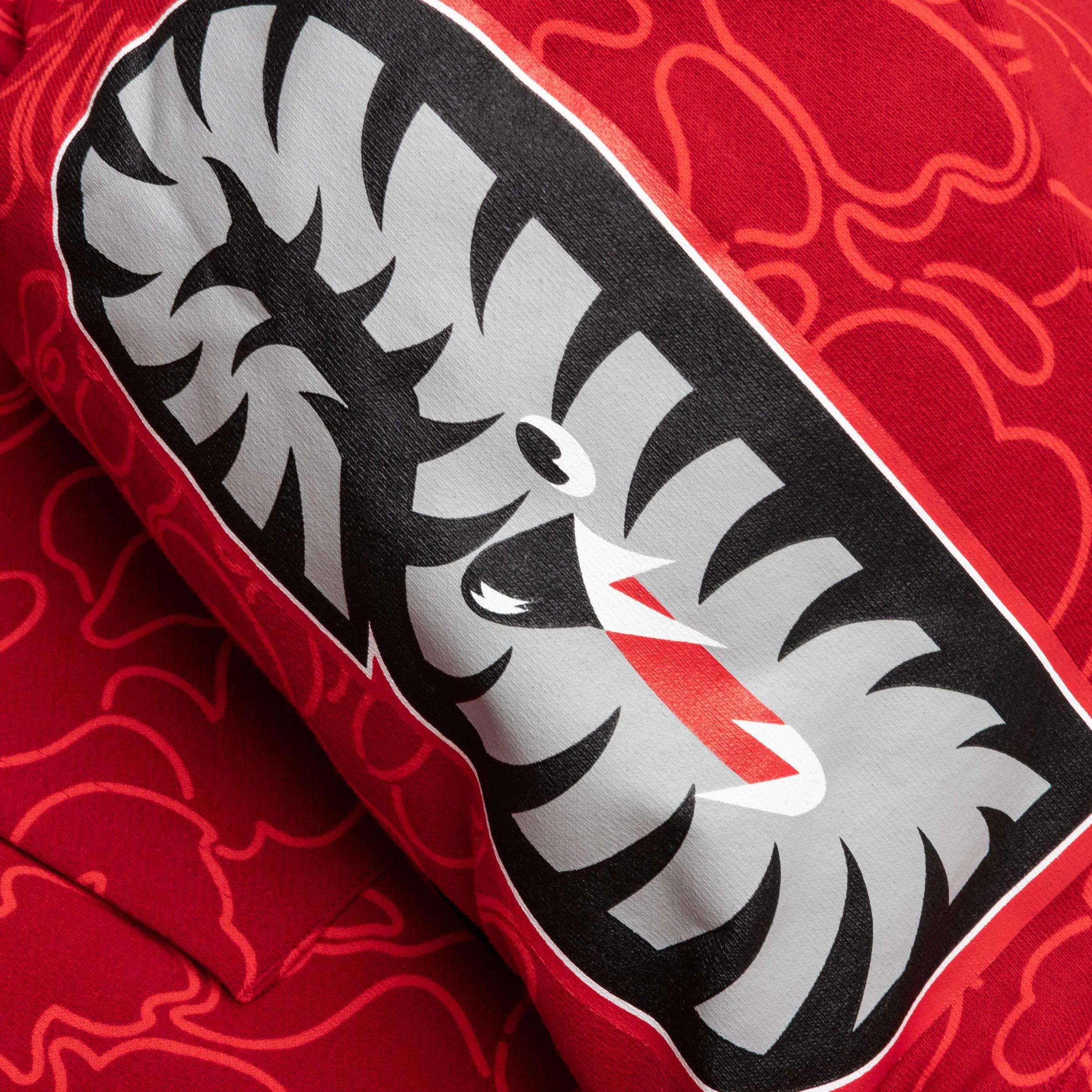 Bape 30th Anniversary Line Camo Shark Full Zip Hoodie - Red Male Product Image
