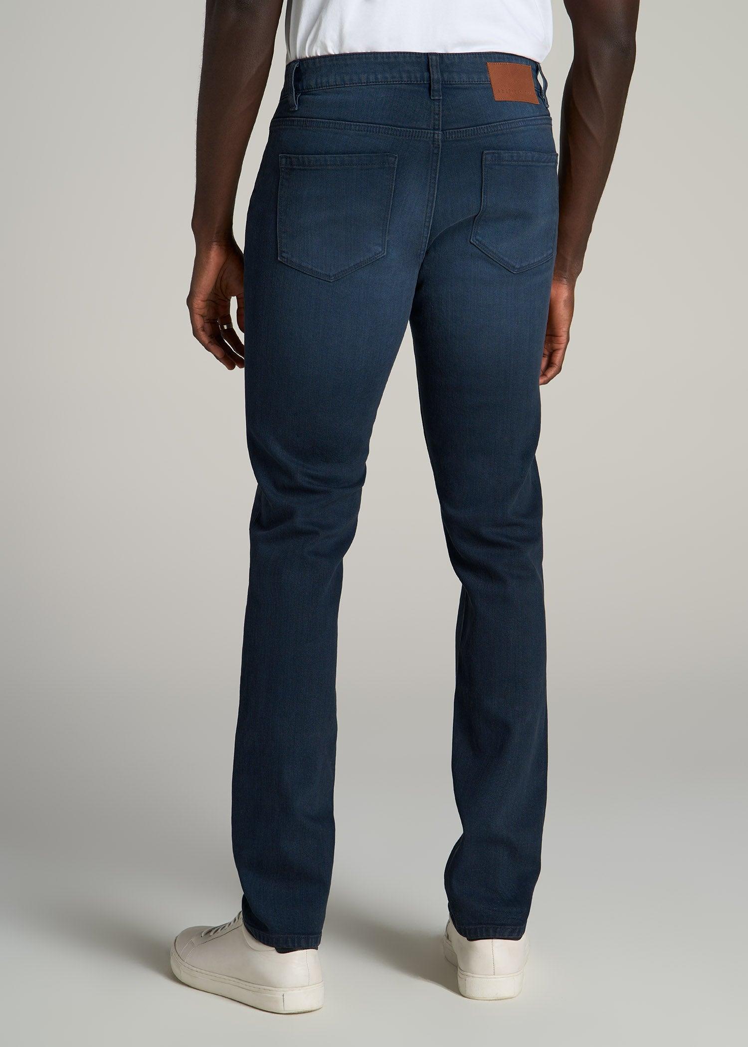 Dylan Slim Fit Jeans for Tall Men in Faded Blue Black Product Image