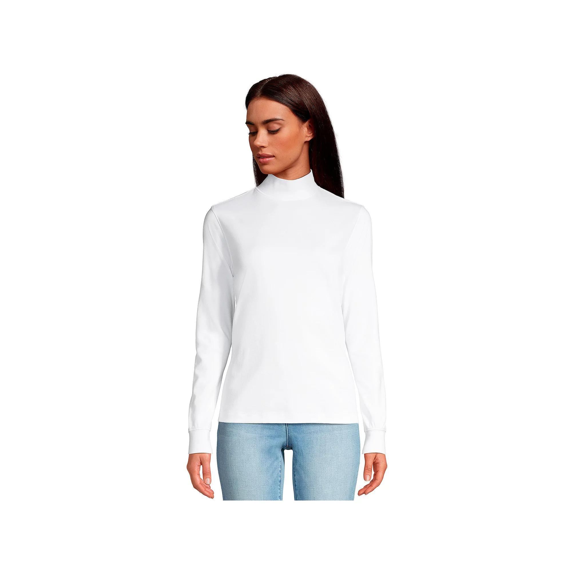 Womens Lands End Relaxed Mockneck Top Product Image