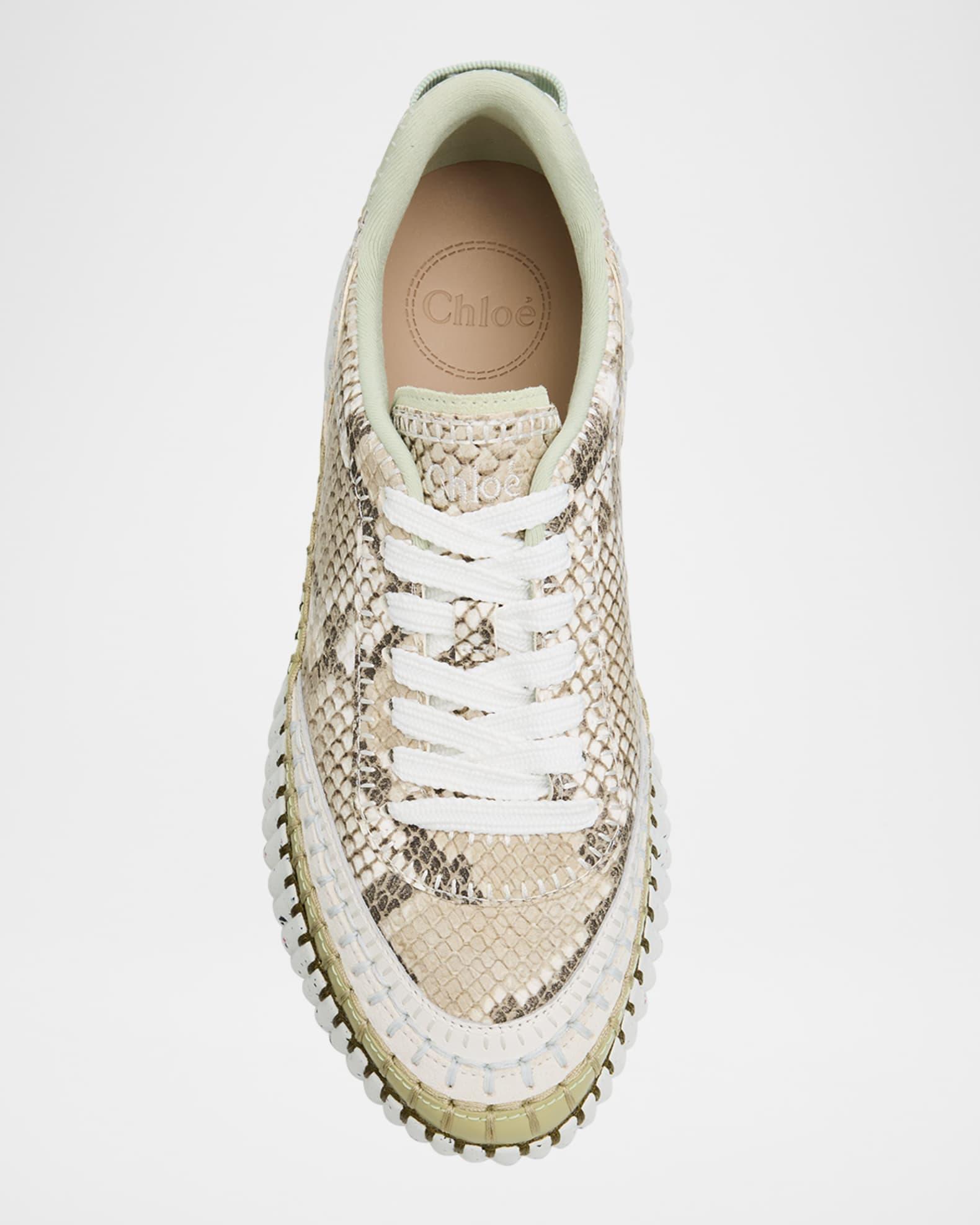 Nama Python-Print Leather Stitch Walking Sneakers Product Image