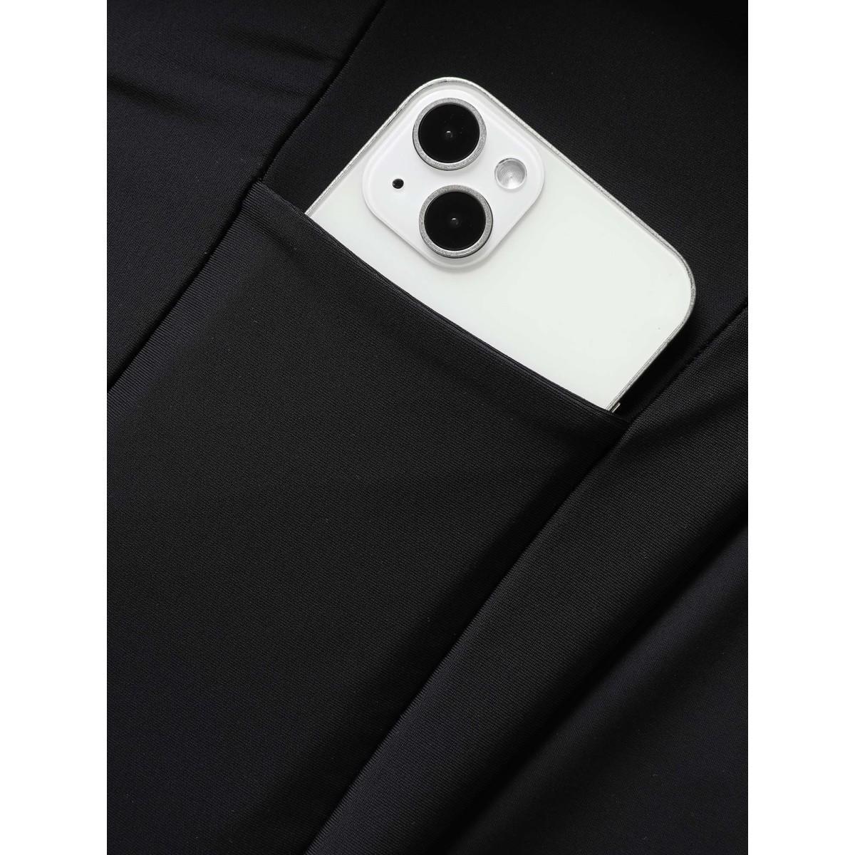 Plus Size High Rise Tie Knot Side Pocket Swim Bottom Women's Swimwear Black Beach Tie knot High stretch Bodycon High Rise Slanted pocket Curve Swim Bottoms BloomChic 30/6X Product Image