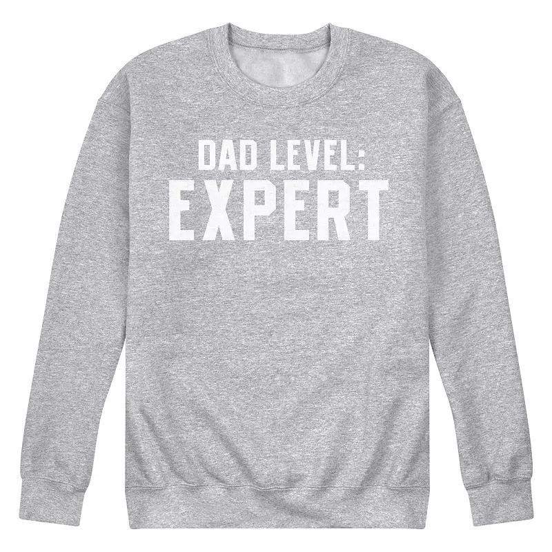 Mens Dad Level Expert Fleece Sweatshirt Grey Gray Product Image